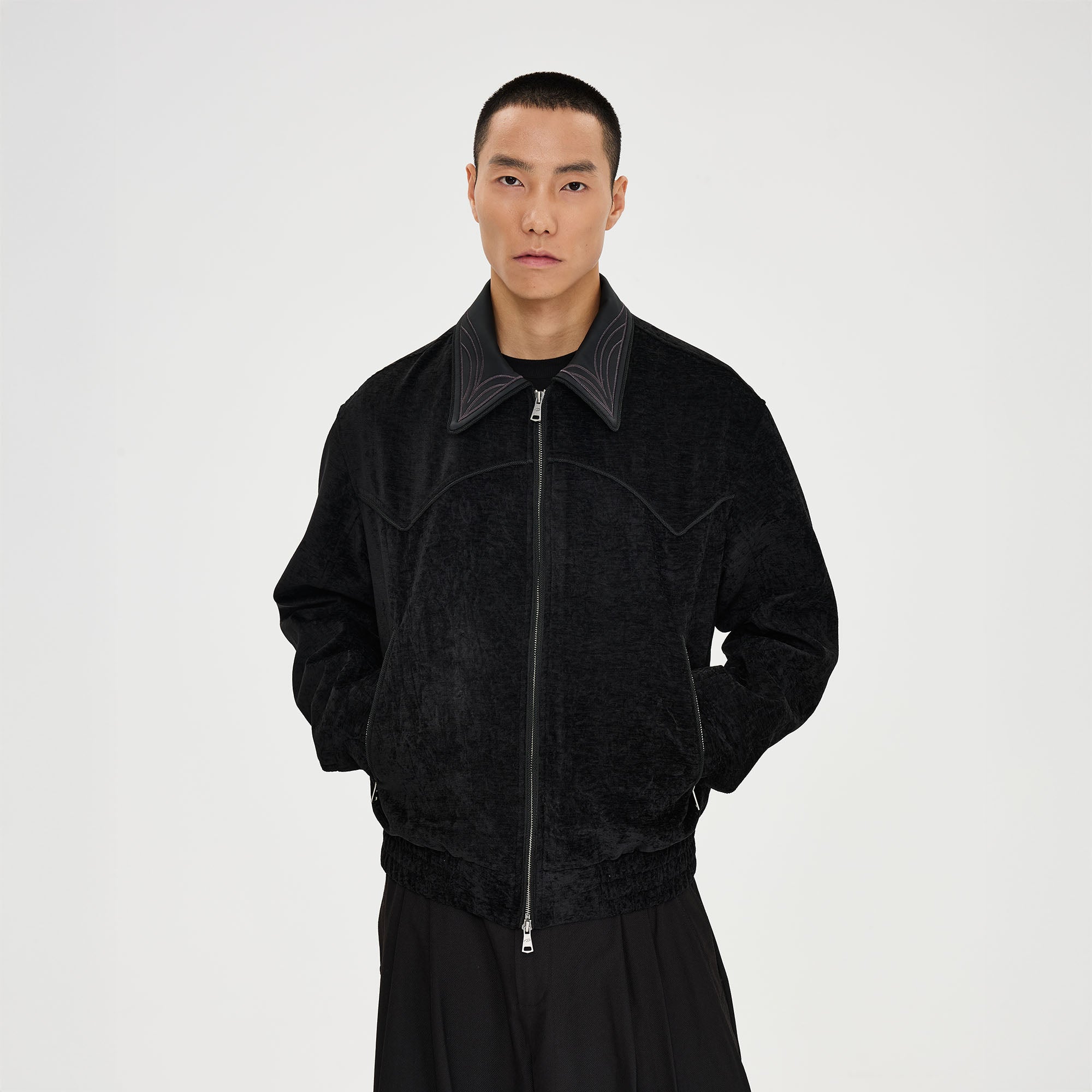 CATSSTAC Embroidered Collar Stitch Jacket, premium urban and streetwear designers apparel on PROJECTISR.com, CATSSTAC