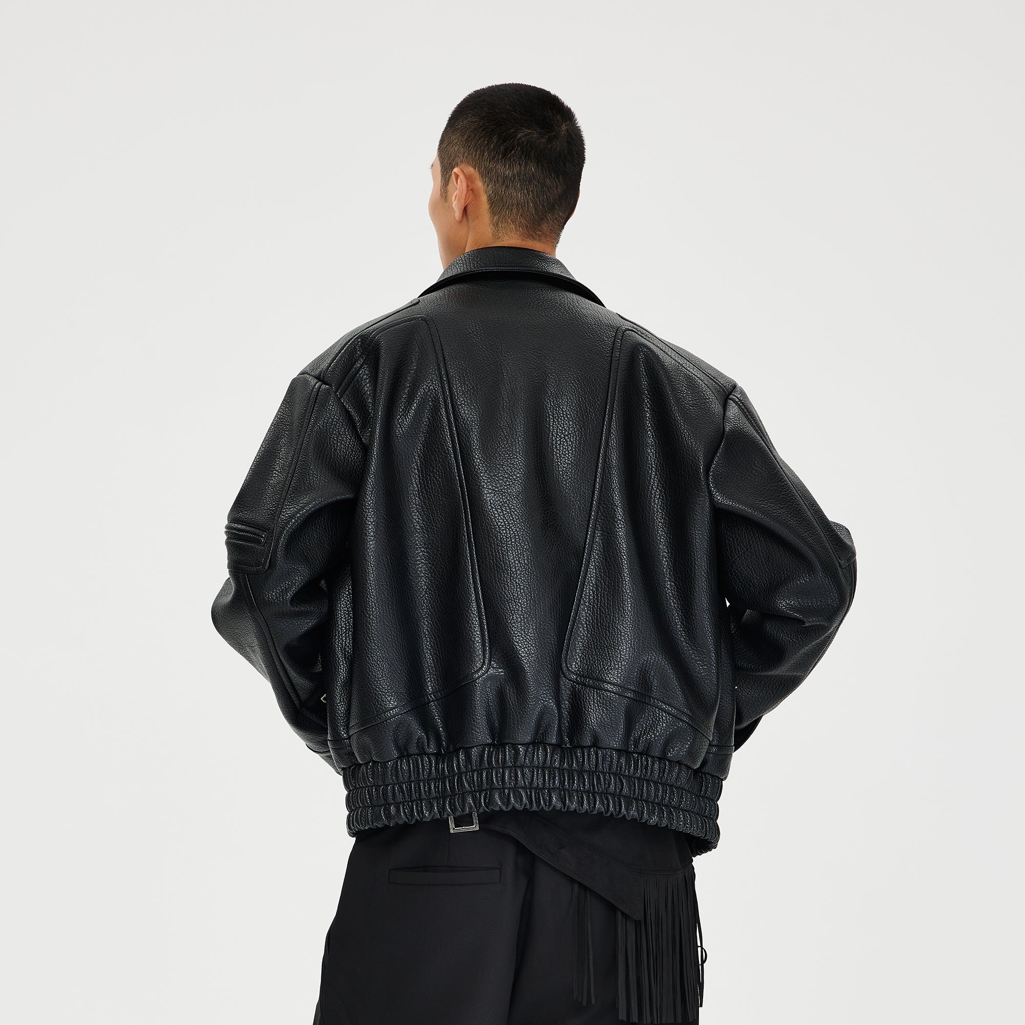 CATSSTAC Paneled Grain PU Utility Jacket, premium urban and streetwear designers apparel on PROJECTISR.com, CATSSTAC