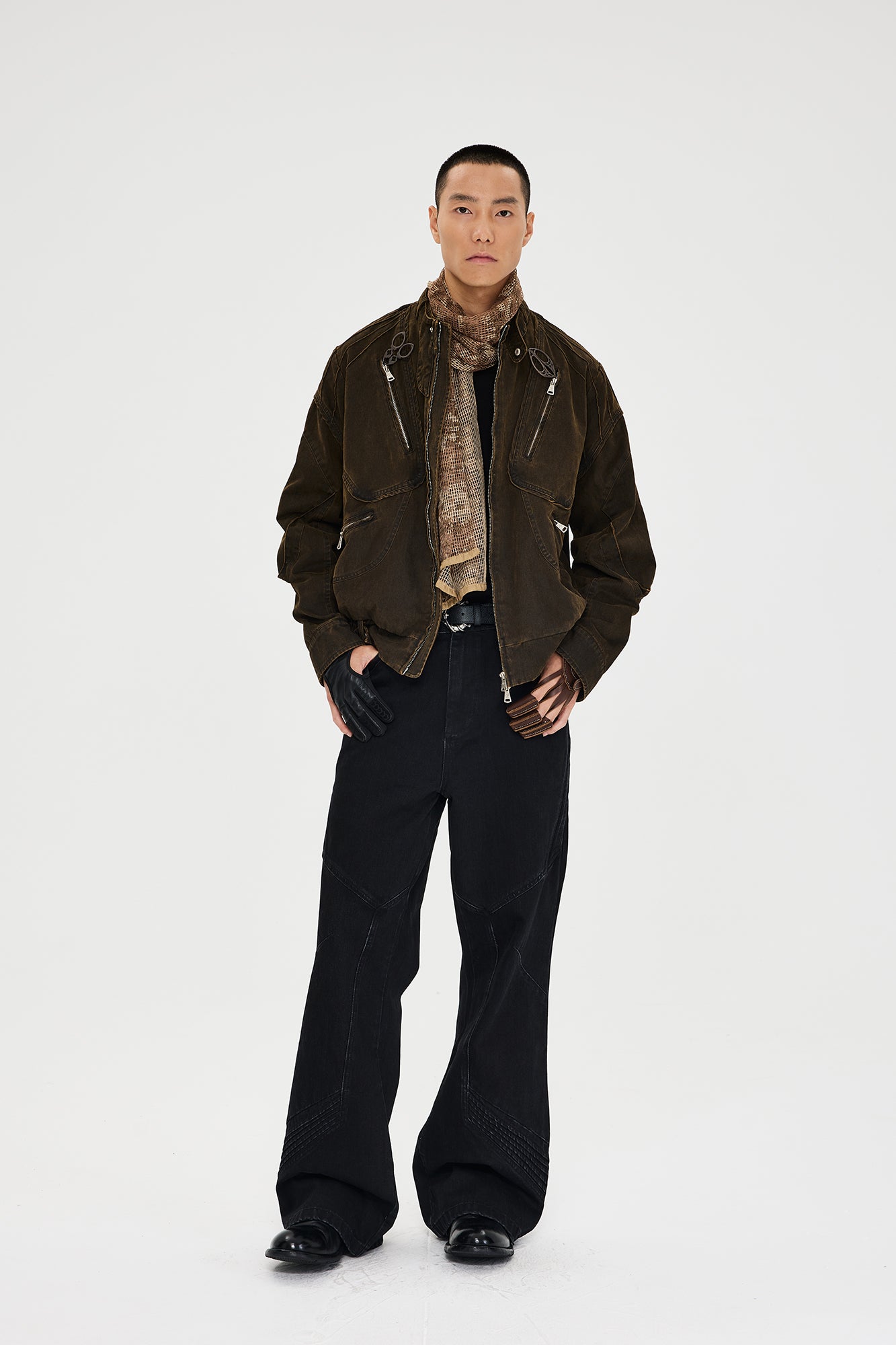 CATSSTAC Washed Paneled Multi-Pocket Utility Jacket, premium urban and streetwear designers apparel on PROJECTISR.com, CATSSTAC