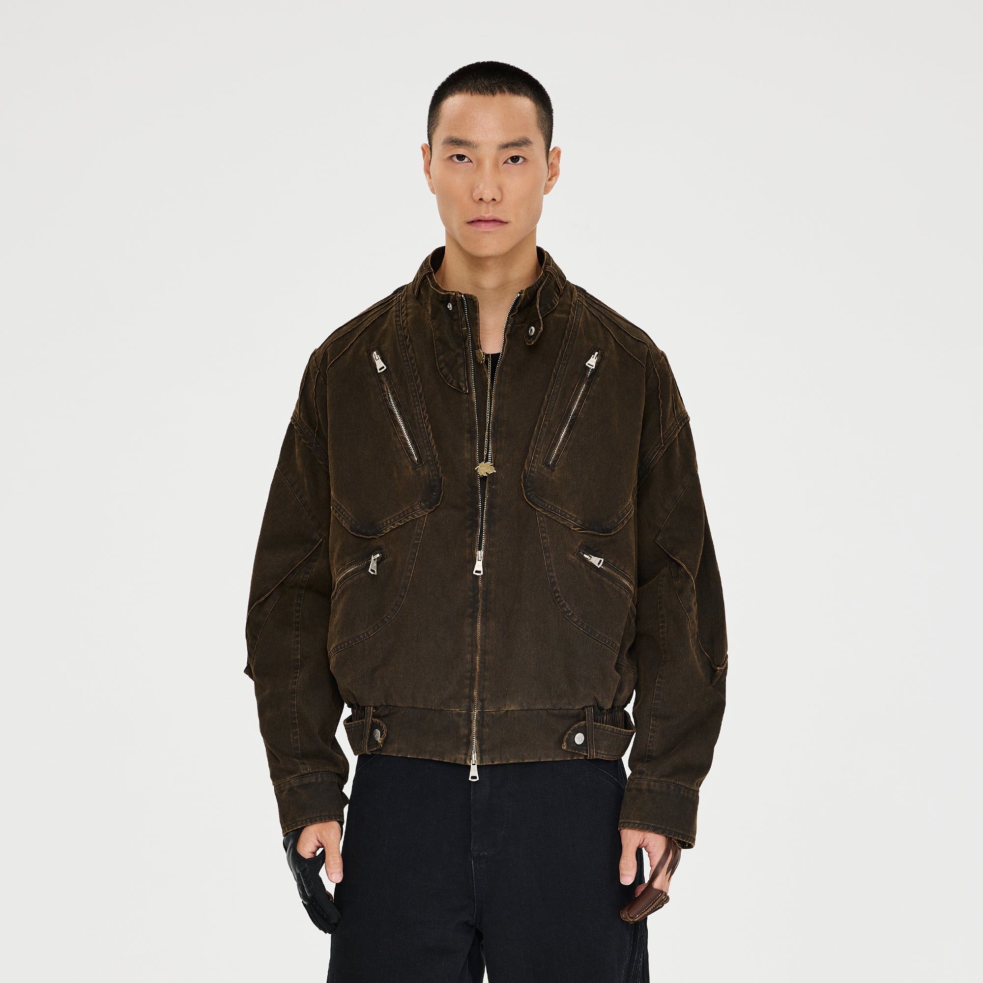 CATSSTAC Washed Paneled Multi-Pocket Utility Jacket, premium urban and streetwear designers apparel on PROJECTISR.com, CATSSTAC