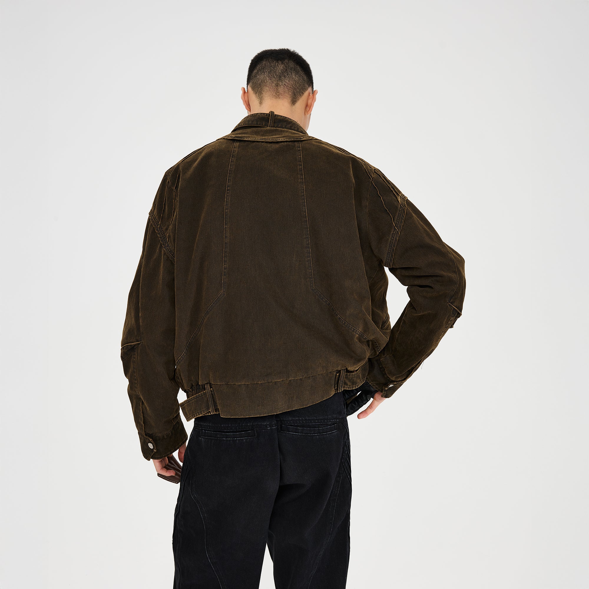CATSSTAC Washed Paneled Multi-Pocket Utility Jacket, premium urban and streetwear designers apparel on PROJECTISR.com, CATSSTAC