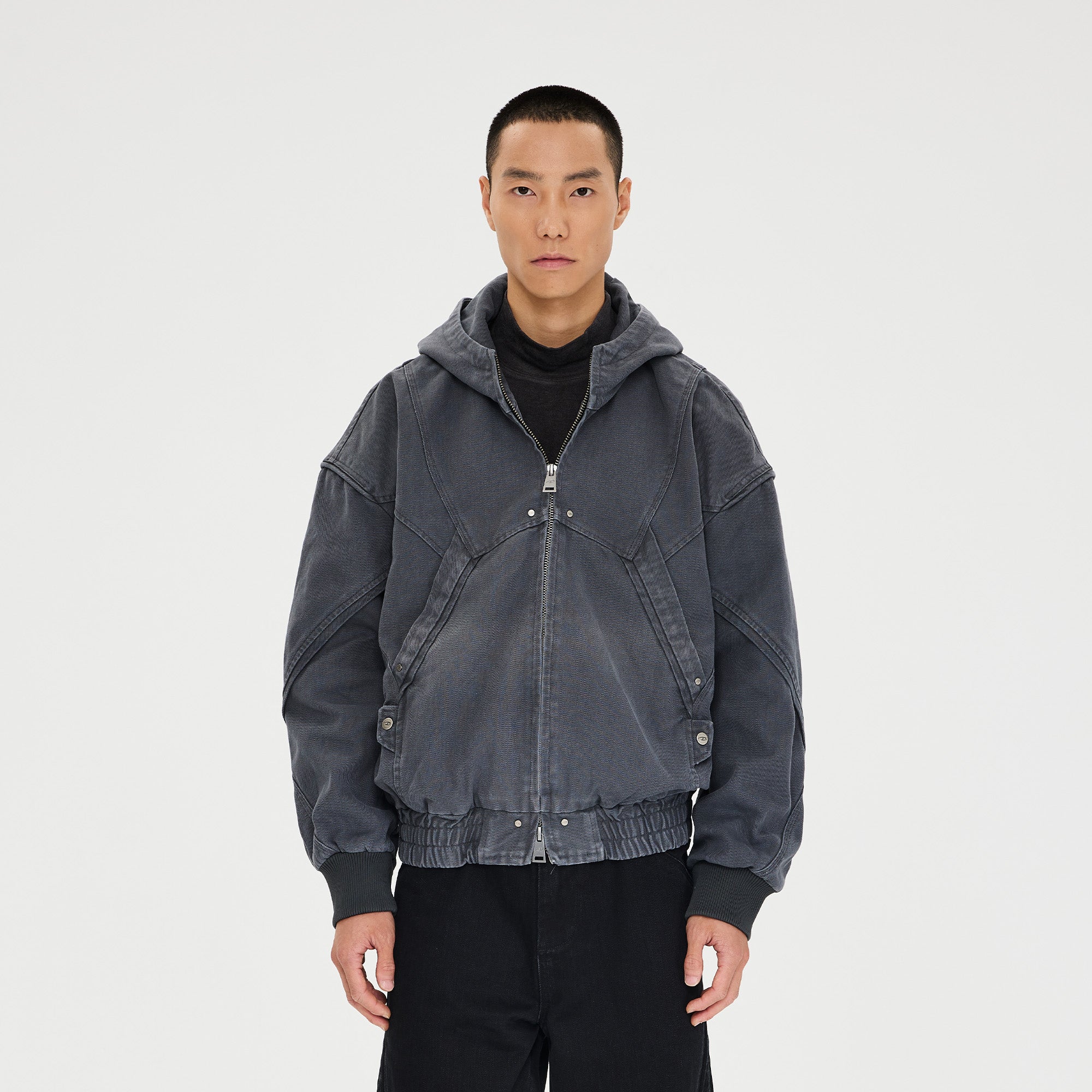 CATSSTAC Structured Panel Studded Hooded Jacket, premium urban and streetwear designers apparel on PROJECTISR.com, CATSSTAC