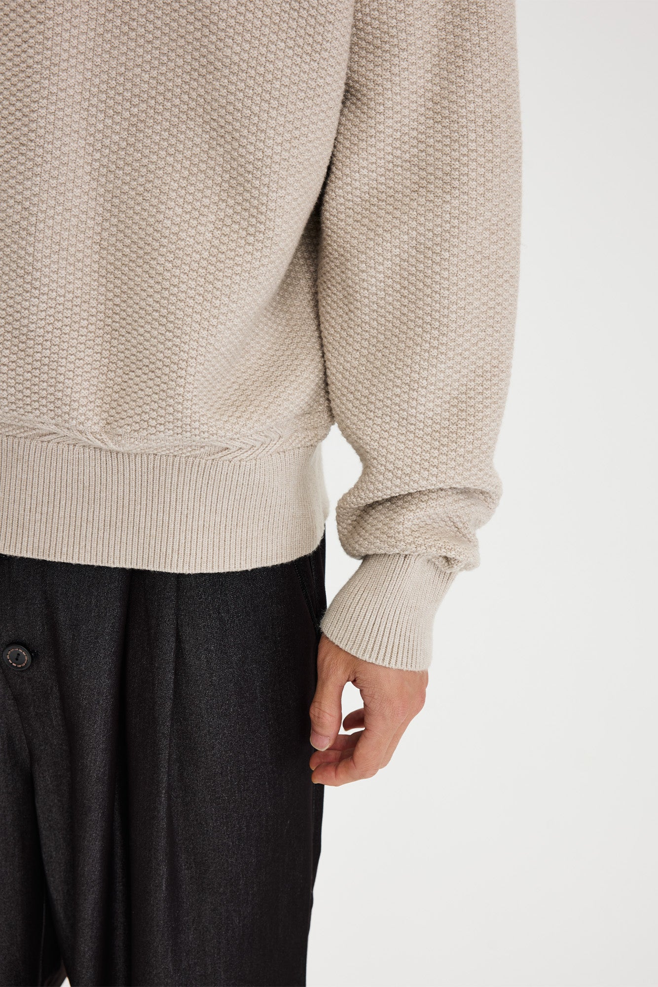 CATSSTAC Wheat-Weave V-Neck Oversized Sweater, premium urban and streetwear designers apparel on PROJECTISR.com, CATSSTAC