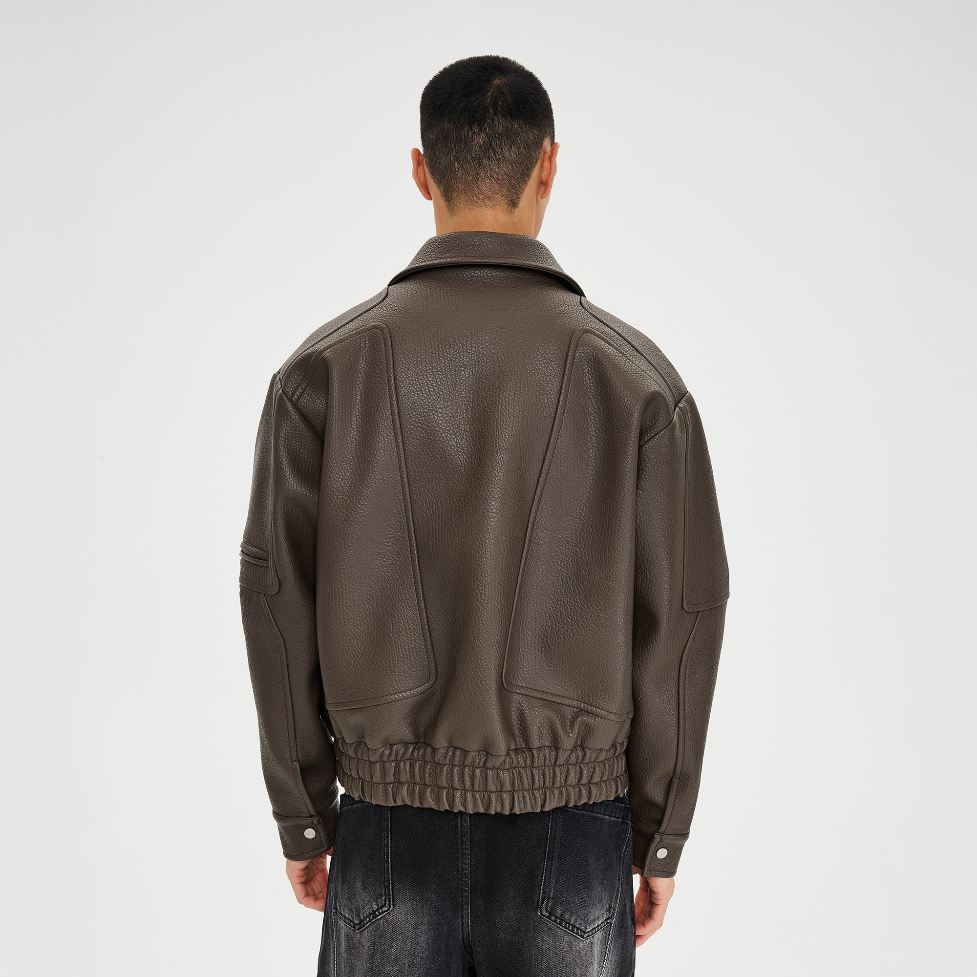 CATSSTAC Paneled Grain PU Utility Jacket, premium urban and streetwear designers apparel on PROJECTISR.com, CATSSTAC