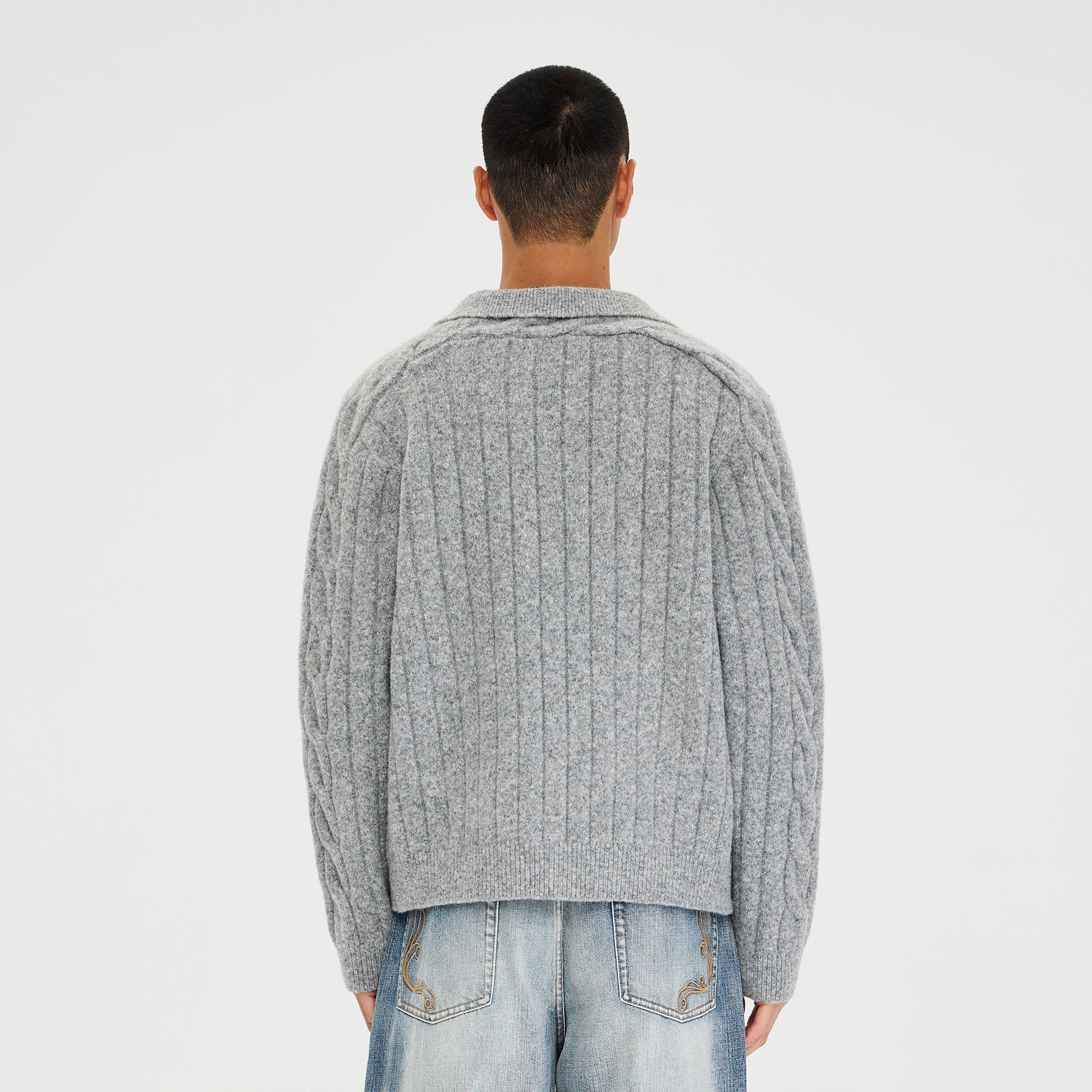 CATSSTAC Essential Wool-Blend Cable Knit Jacket