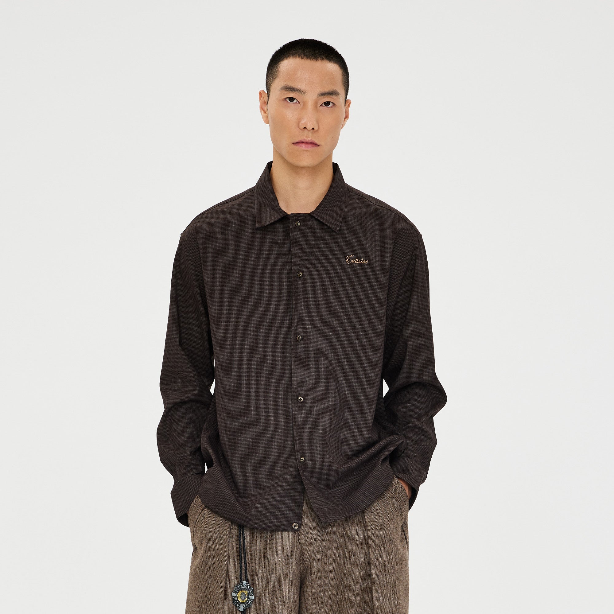 CATSSTAC Retro Gingham Drawstring Hem Boxy Shirt, premium urban and streetwear designers apparel on PROJECTISR.com, CATSSTAC