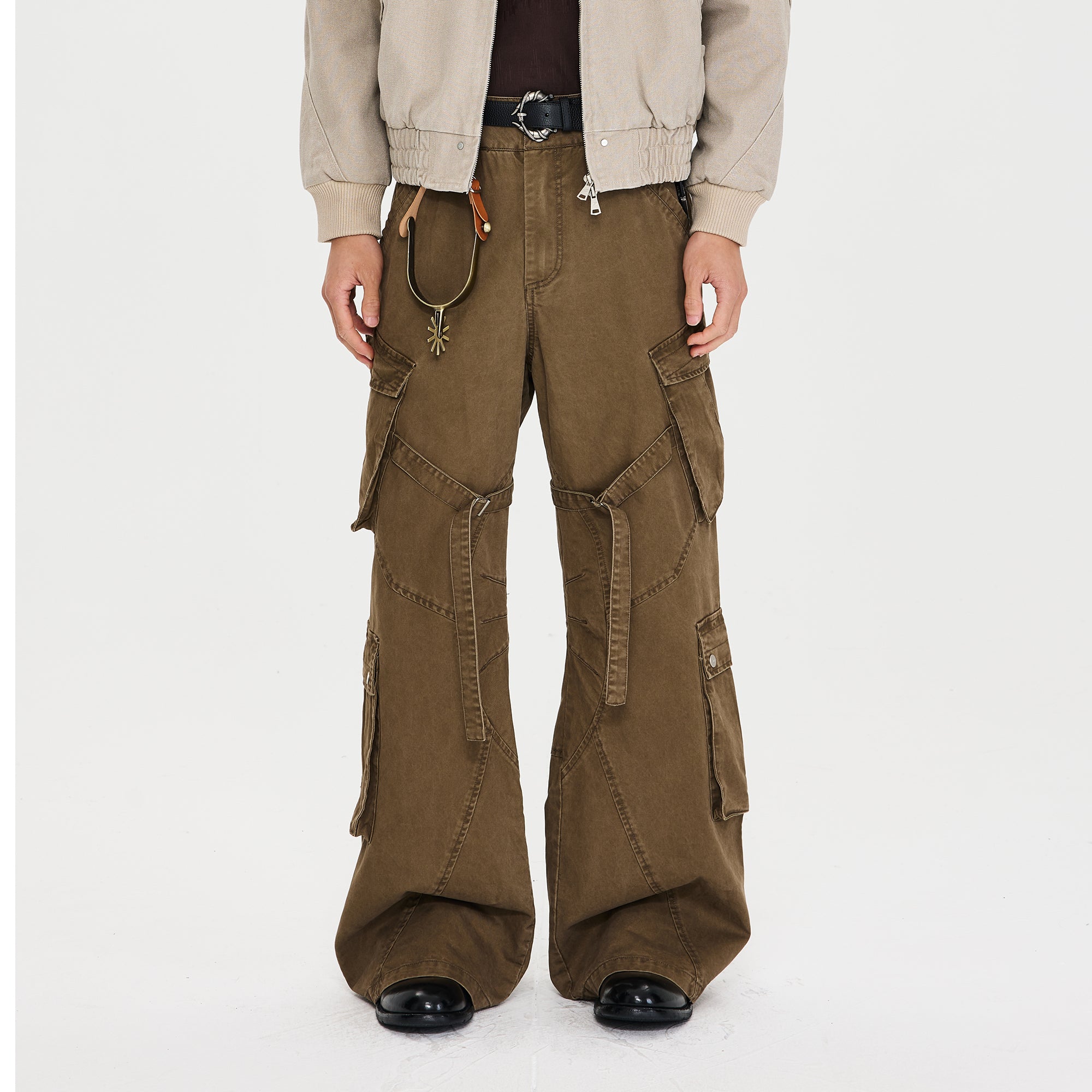 CATSSTAC Multi-Pocket Paneled Strap Cargo Pants, premium urban and streetwear designers apparel on PROJECTISR.com, CATSSTAC