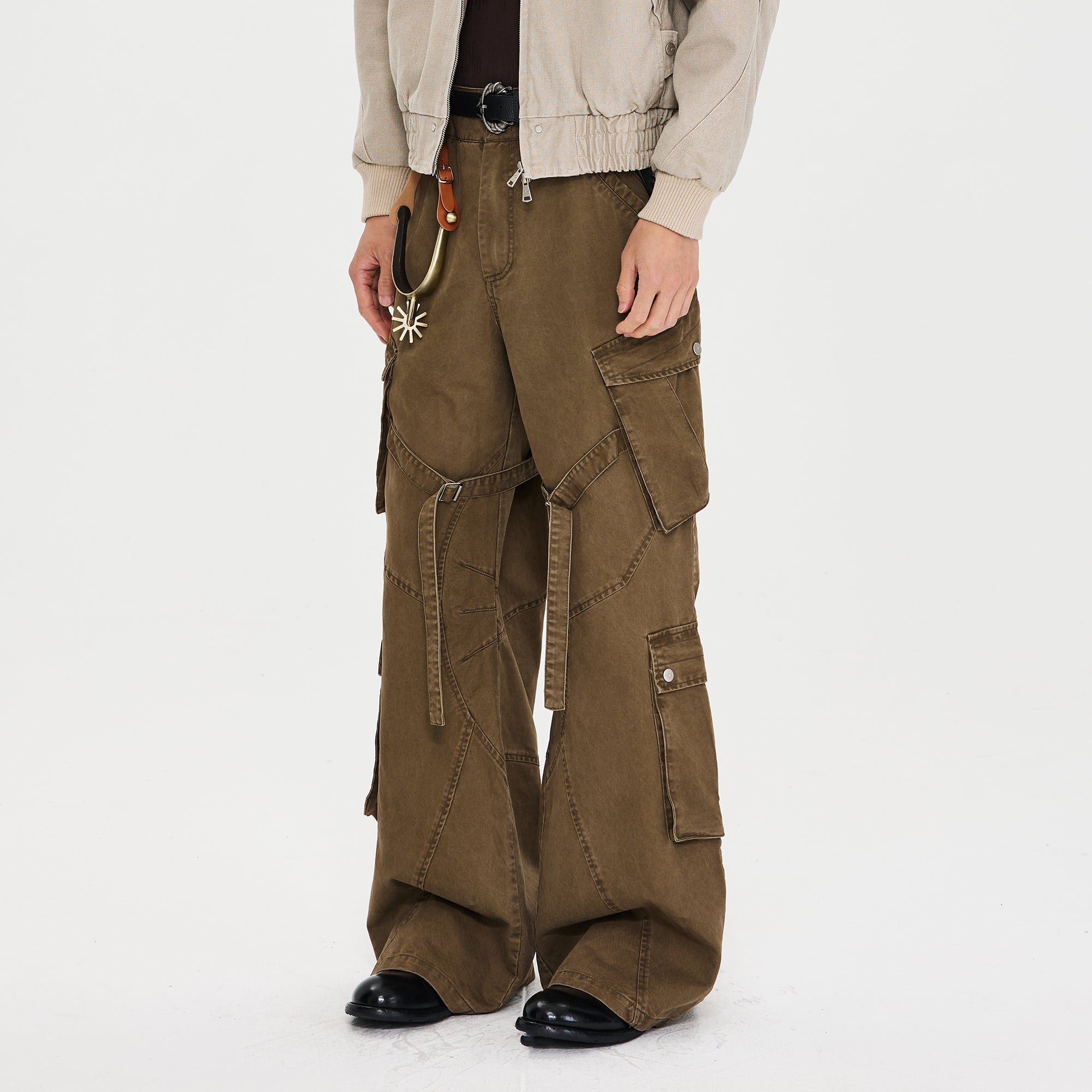 CATSSTAC Multi-Pocket Paneled Strap Cargo Pants, premium urban and streetwear designers apparel on PROJECTISR.com, CATSSTAC