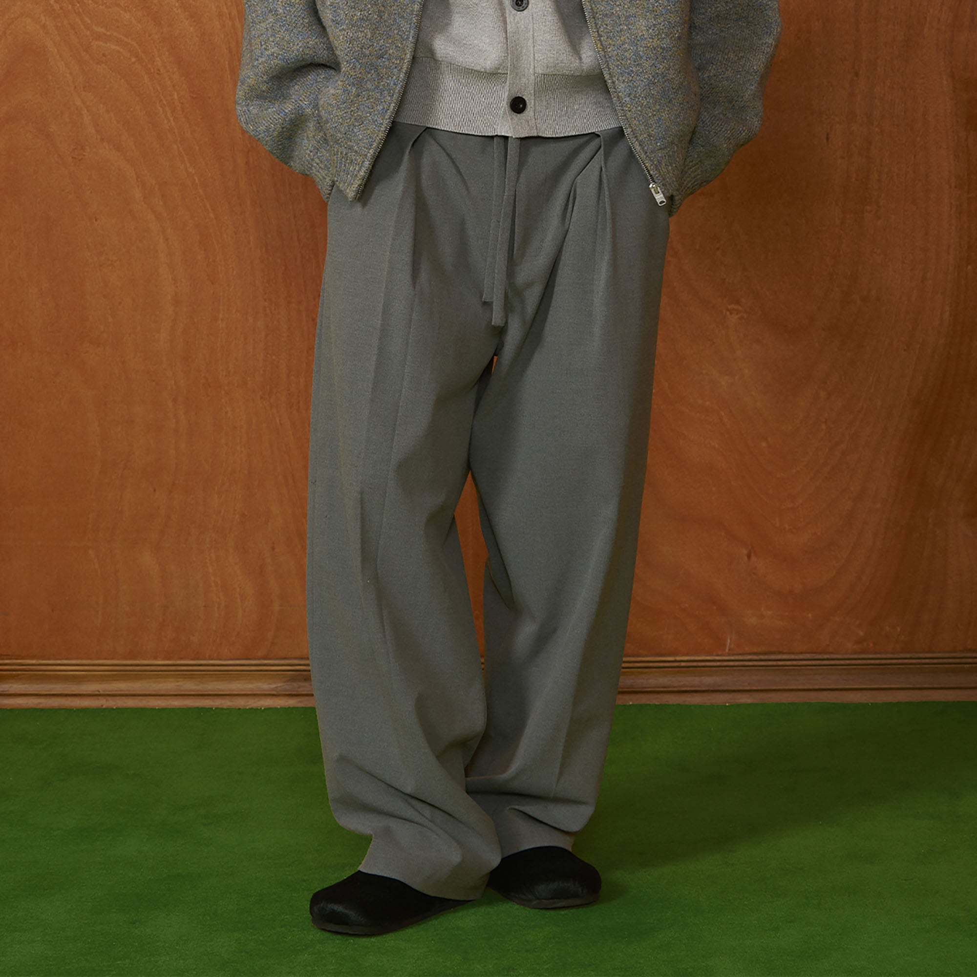 PMW Classic Pleated Fluid Wide-Leg Trousers, premium urban and streetwear designers apparel on PROJECTISR.com, PMW