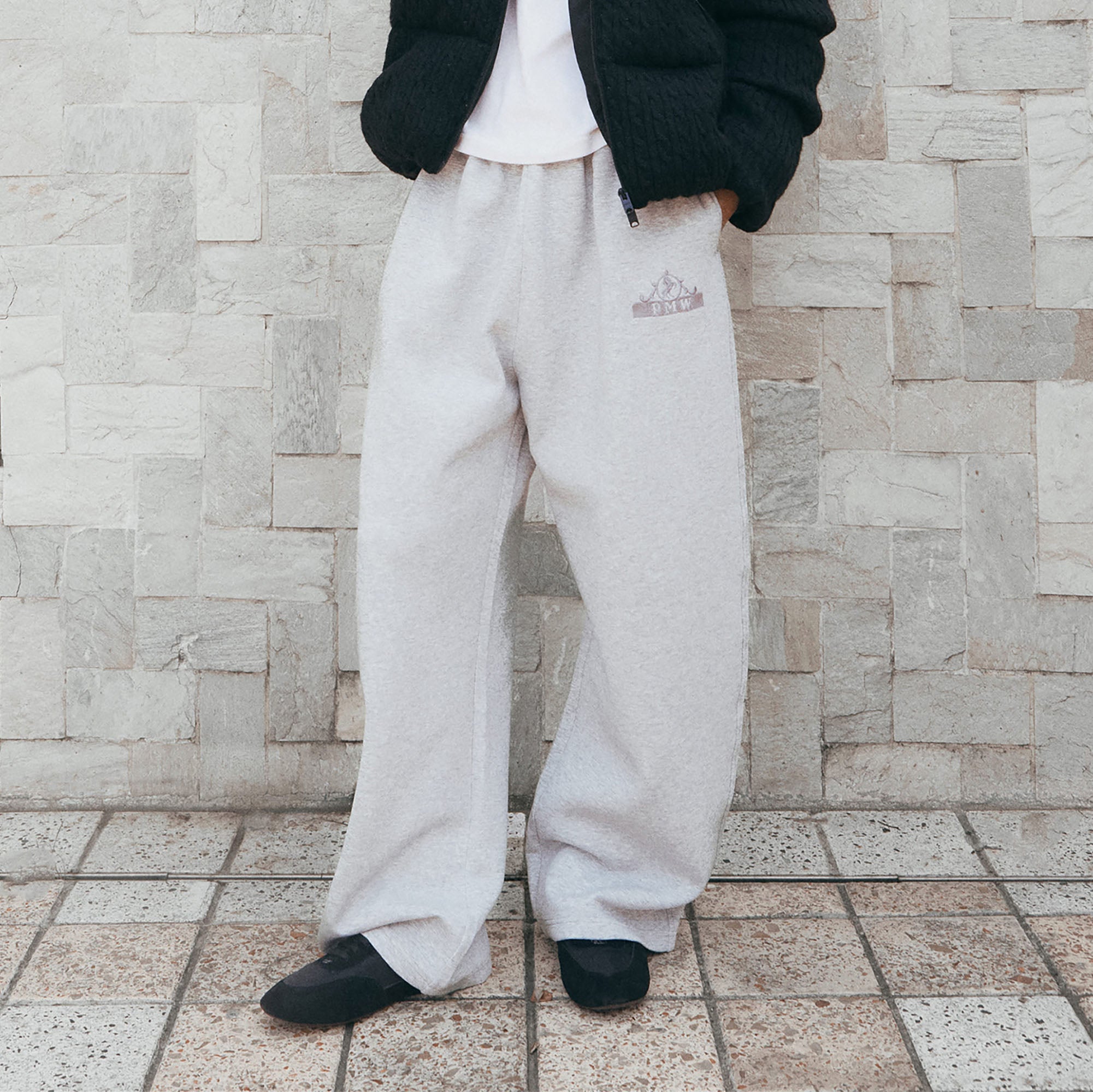 PMW Embroidered LOGO Curved-Leg Sweatpants, premium urban and streetwear designers apparel on PROJECTISR.com, PMW