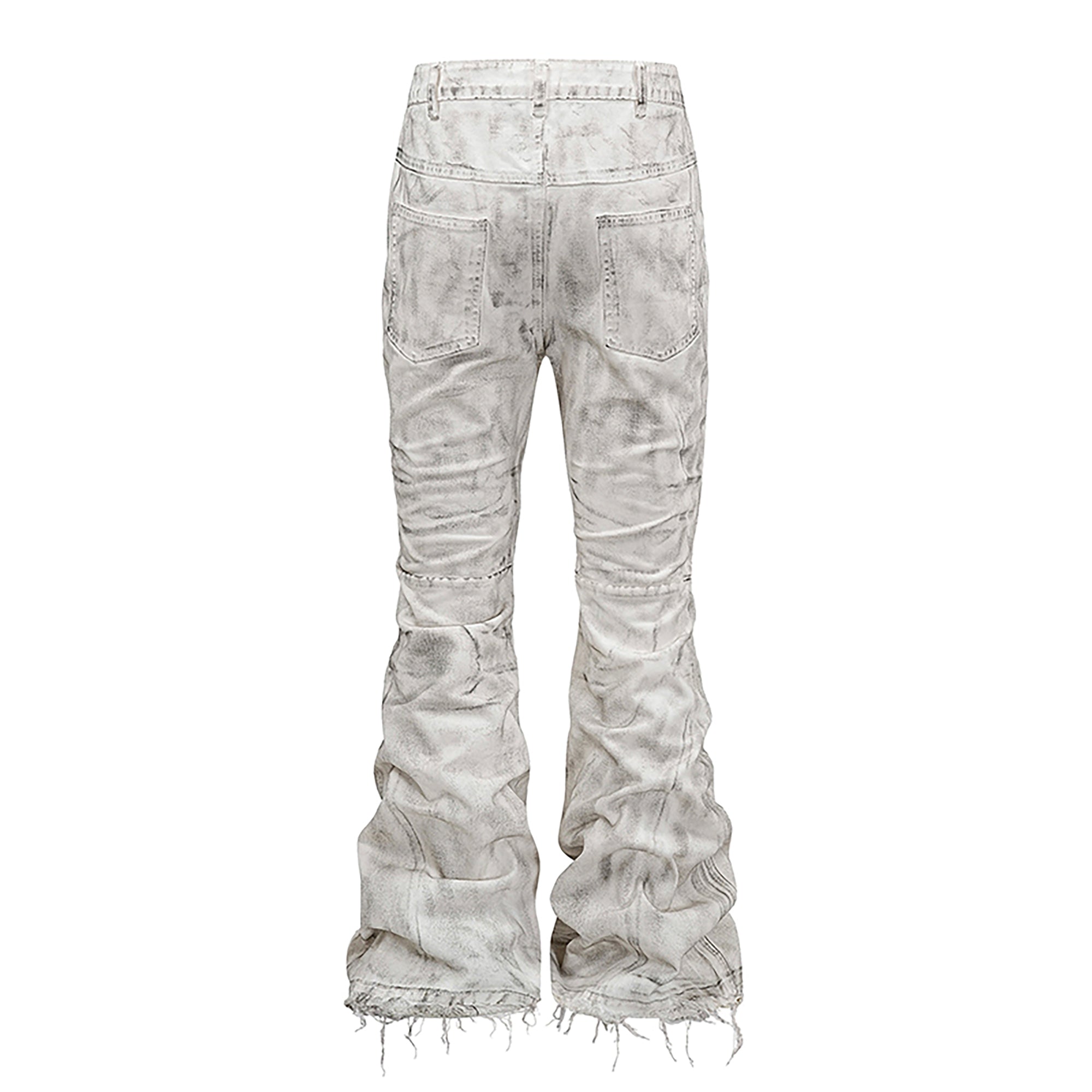 REBEL WAVE Distressed Stacked Flared Jeans