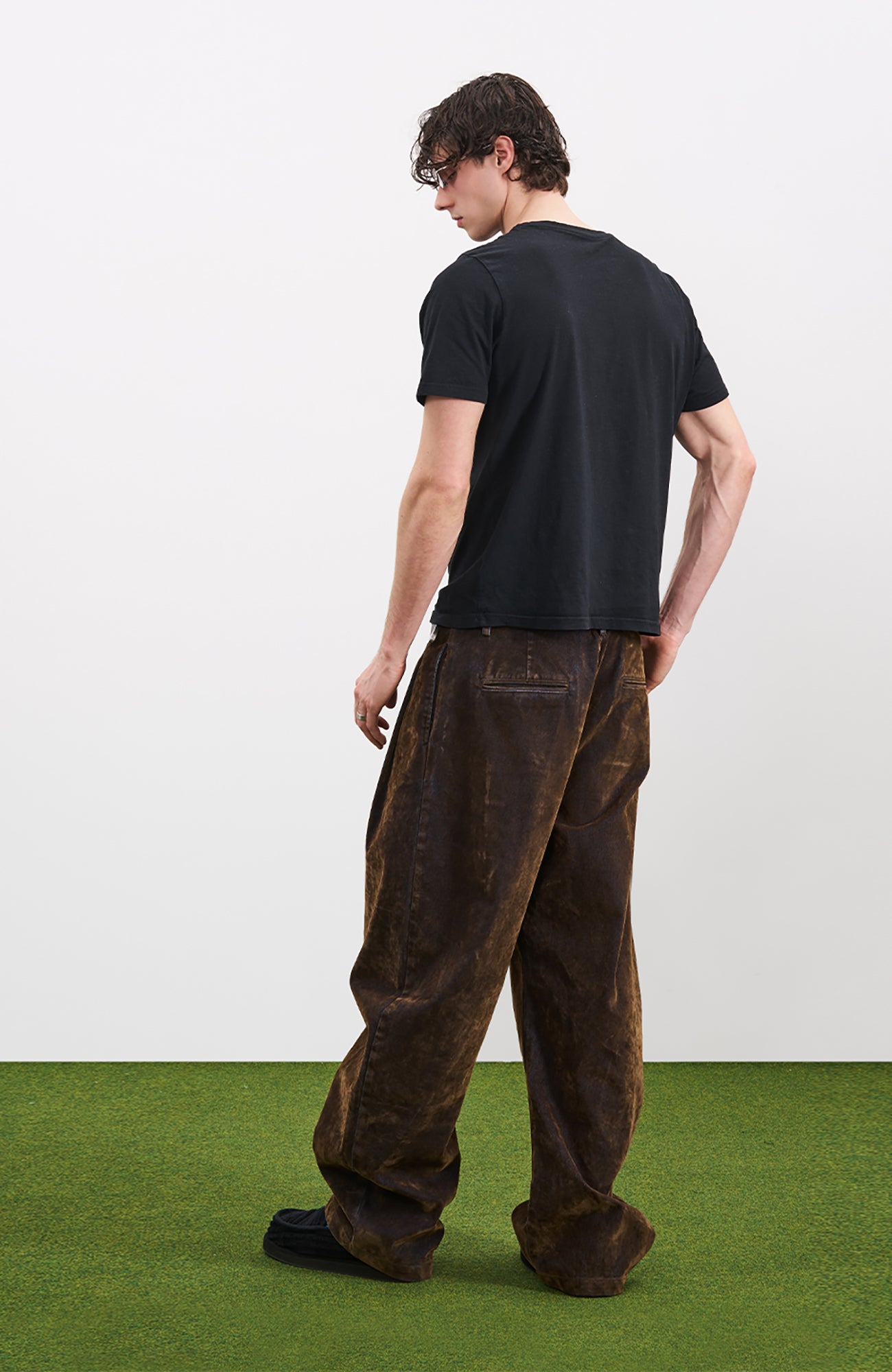 PMW Retro Flocked Washed Denim Pants, premium urban and streetwear designers apparel on PROJECTISR.com, PMW