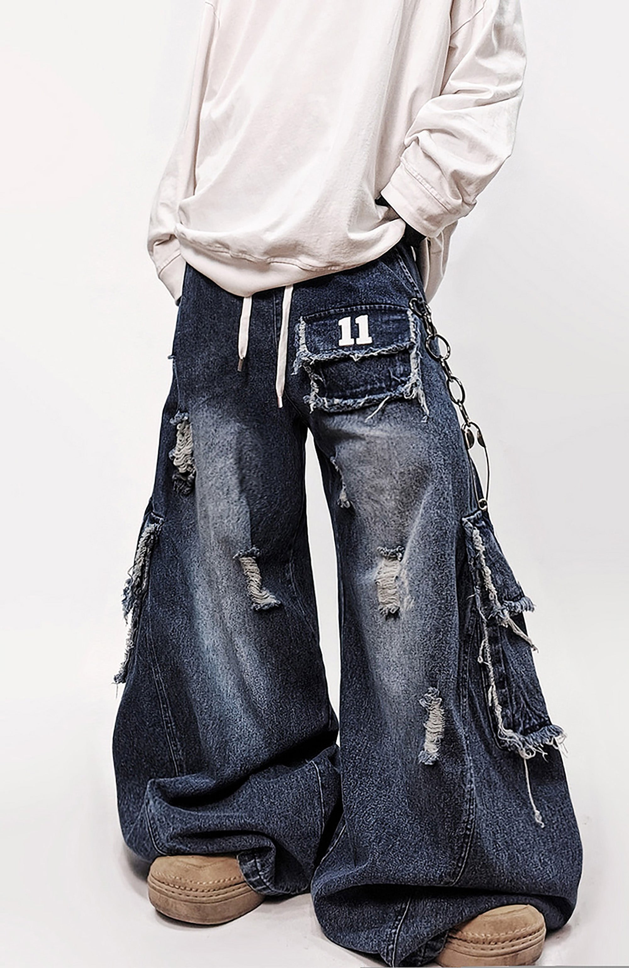 UUCSCC Retro Wide-Leg Straight Cargo Jeans