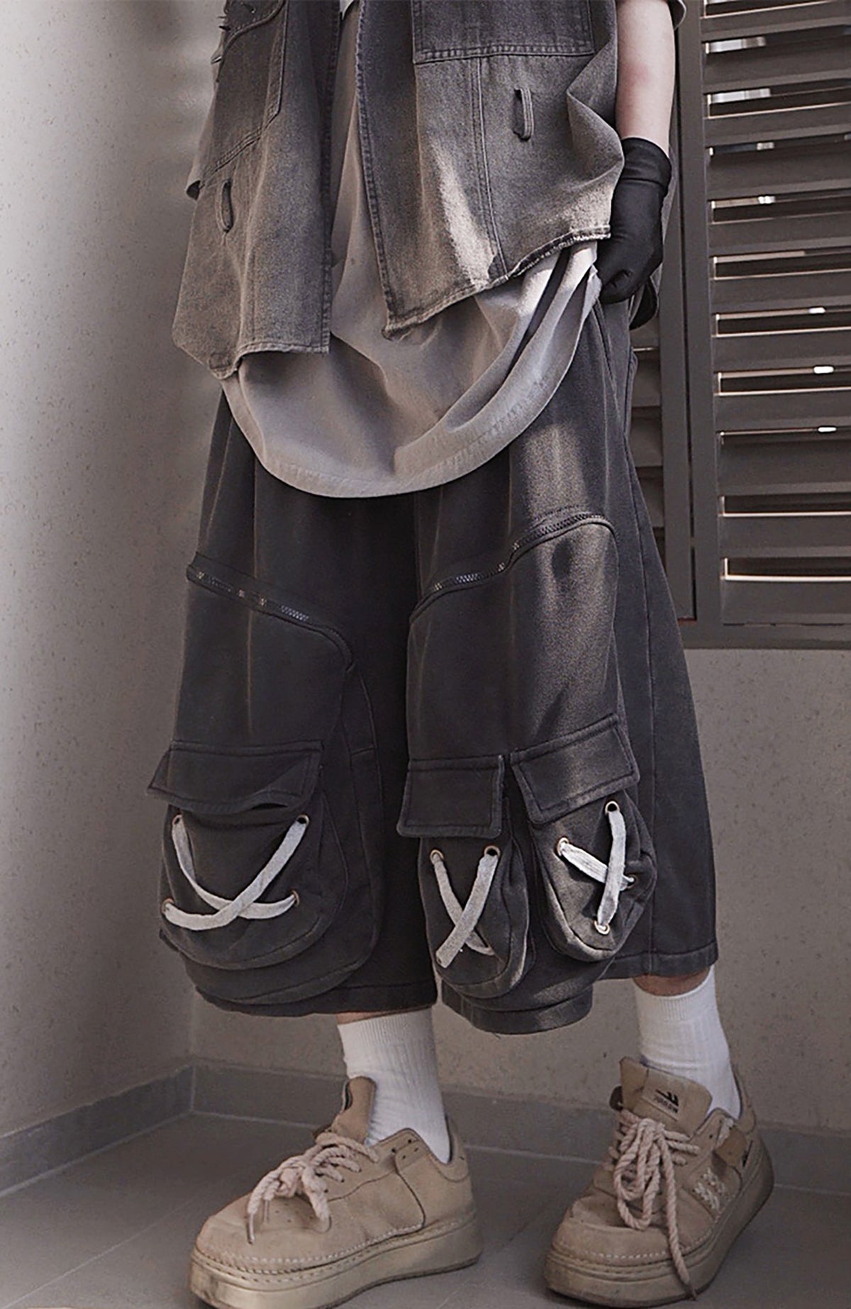 UUCSCC Distressed Multi-Pocket Cargo Shorts