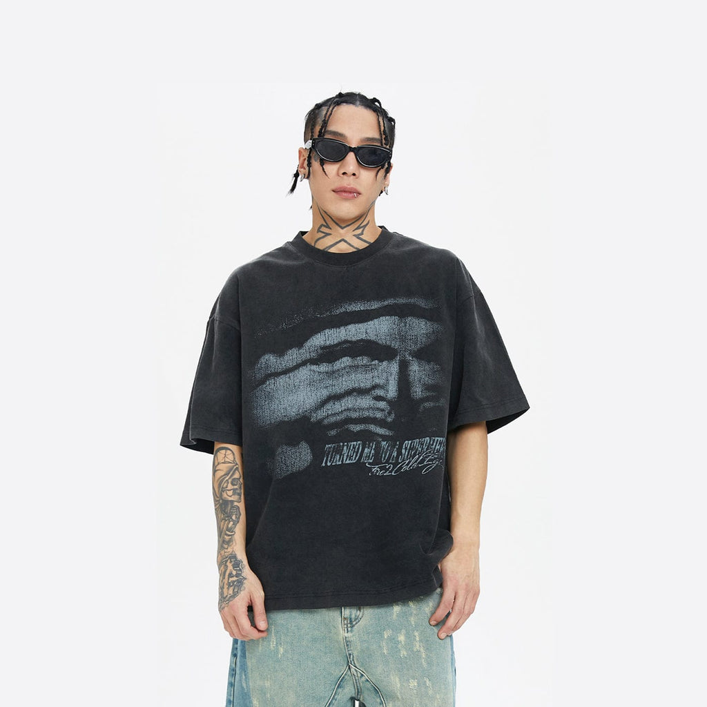 F2CE Face Graphics Washed T-Shirt
