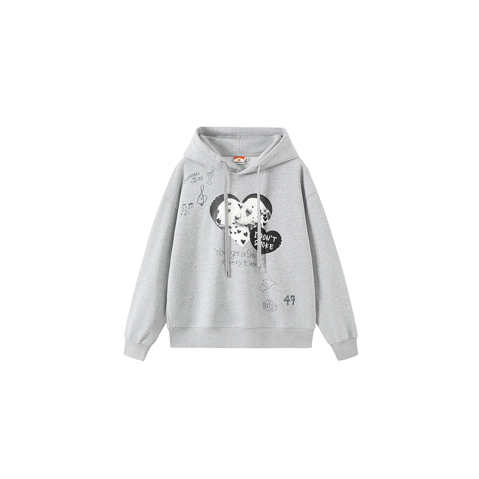 DONSMOKE Puppy Heart Doodle Hoodie, premium urban and streetwear designers apparel on PROJECTISR.com, DONSMOKE
