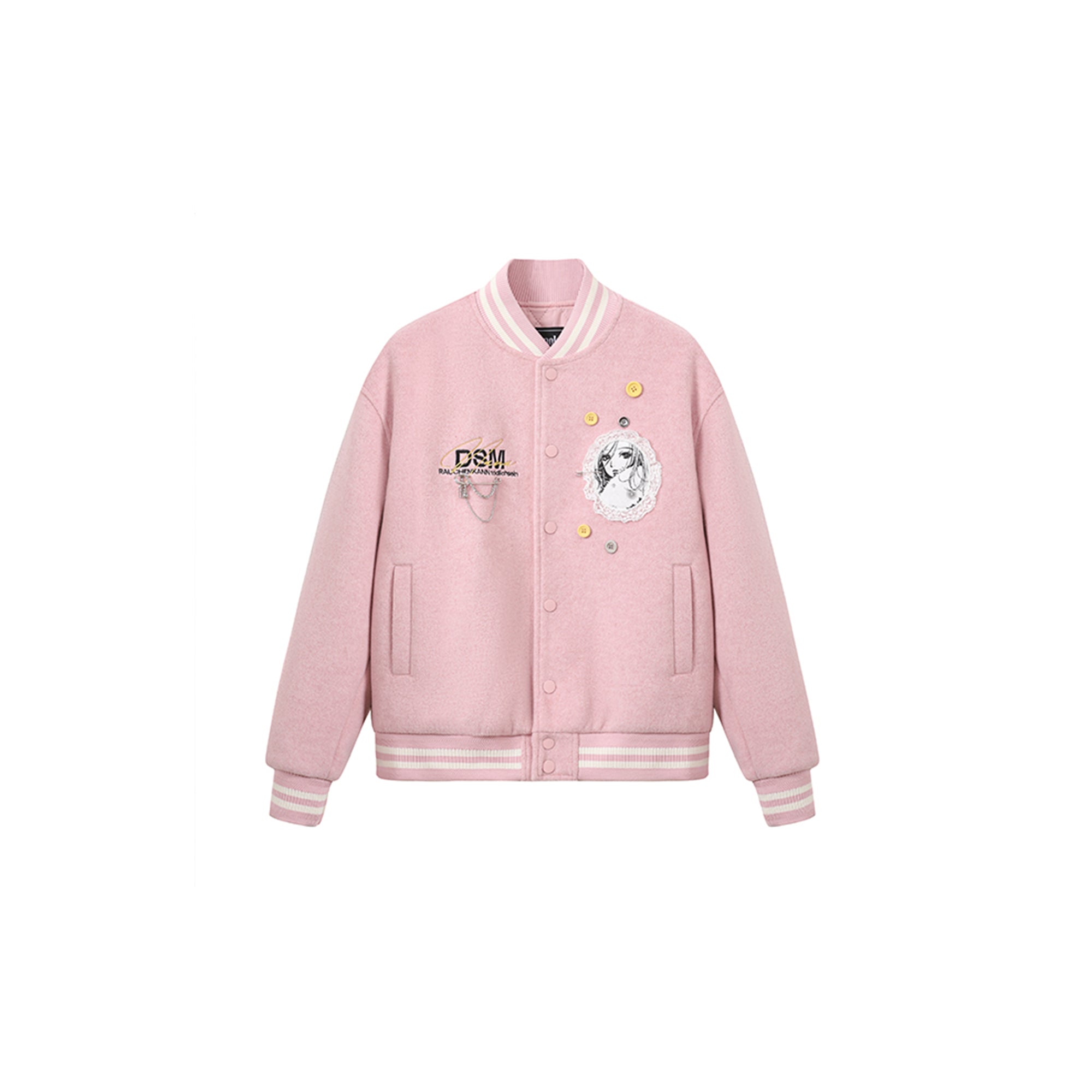 DONSMOKE Embellished Manga Patch Varsity Jacket
