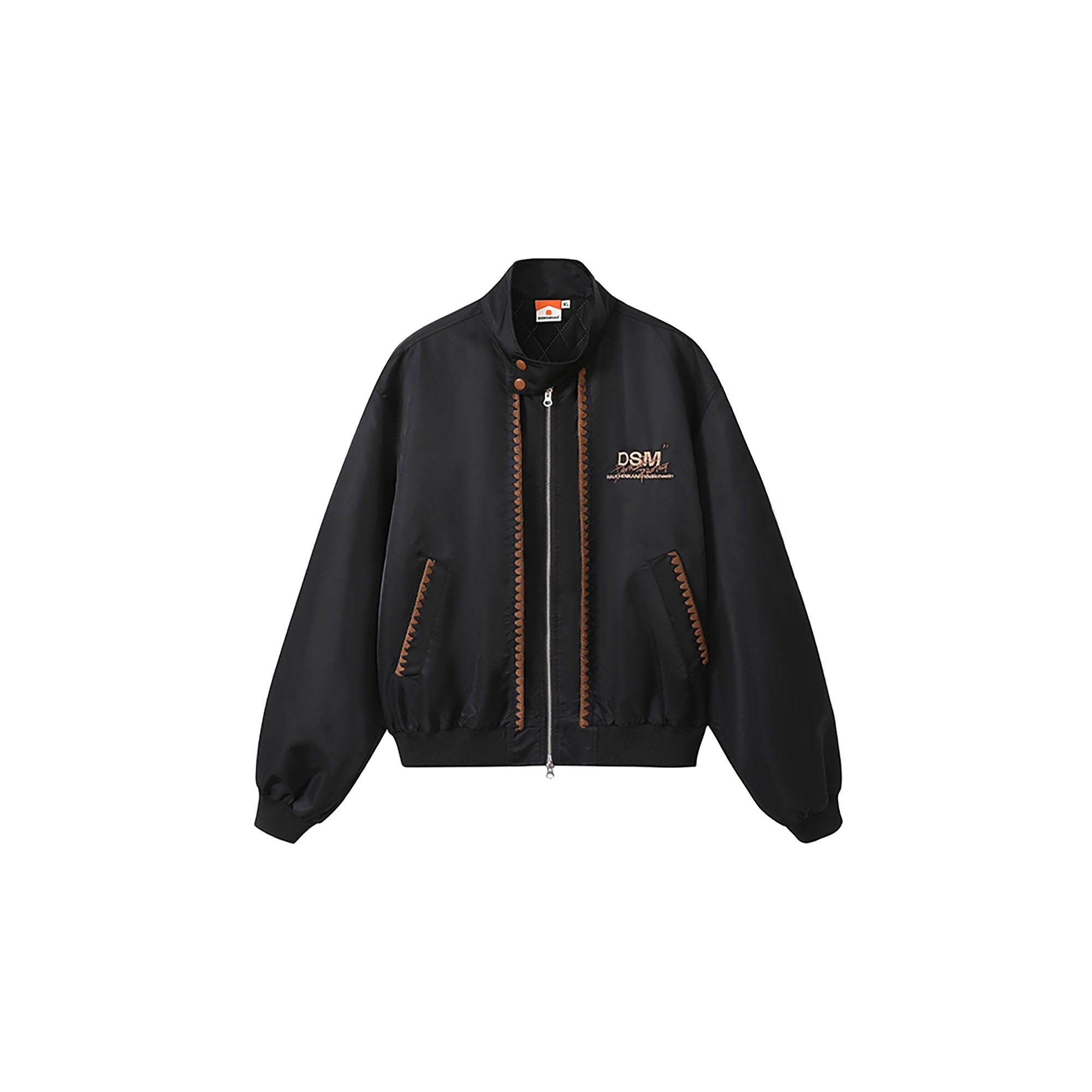 DONSMOKE Glossy Contrast Whipstitch Bomber Jacket, premium urban and streetwear designers apparel on PROJECTISR.com, DONSMOKE