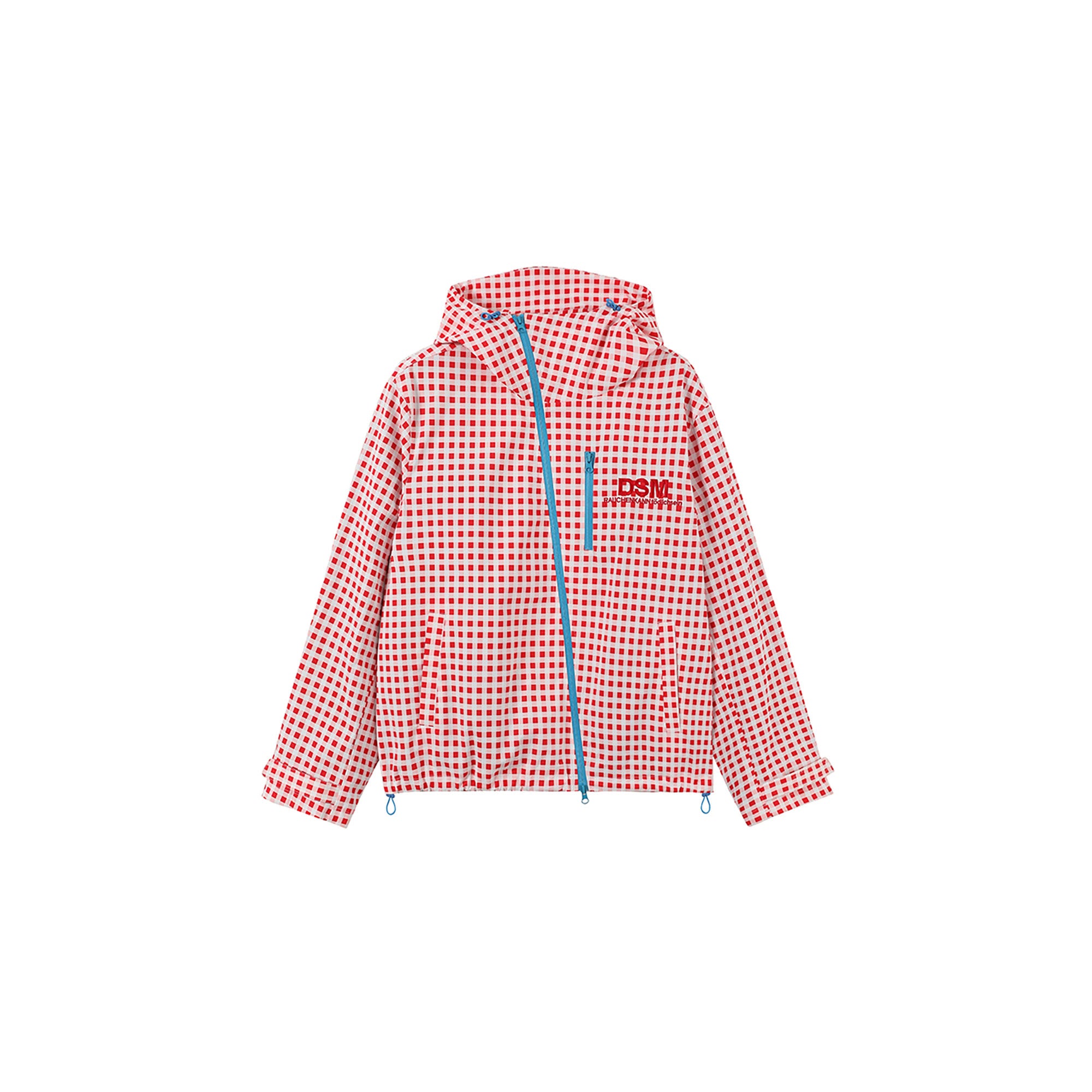 DONSMOKE Diagonal-Zip Check Teflon Windbreaker, premium urban and streetwear designers apparel on PROJECTISR.com, DONSMOKE