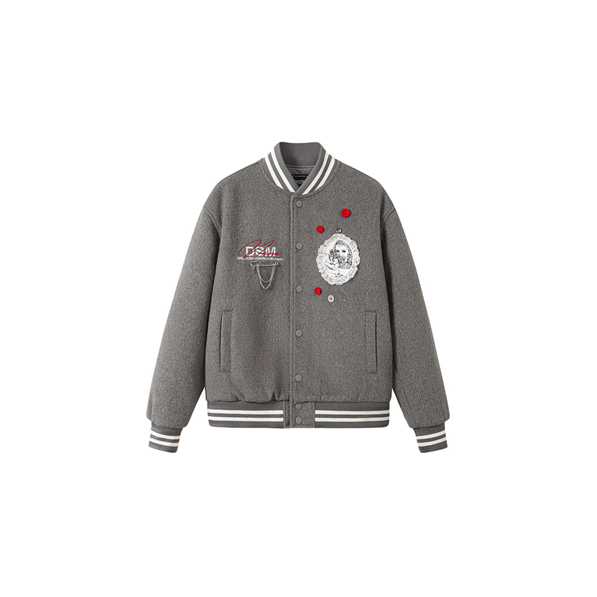 DONSMOKE Embellished Manga Patch Varsity Jacket