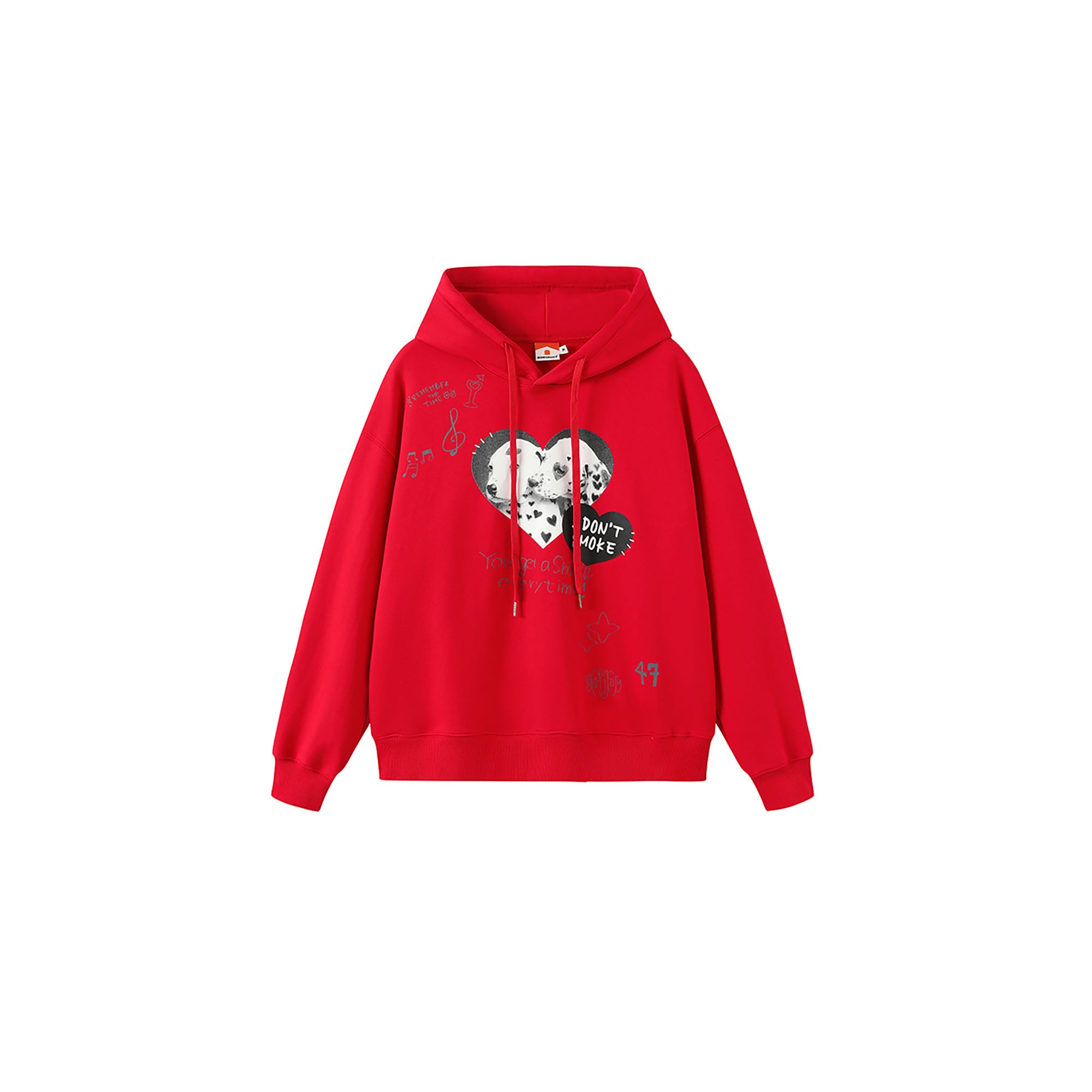 DONSMOKE Puppy Heart Doodle Hoodie, premium urban and streetwear designers apparel on PROJECTISR.com, DONSMOKE