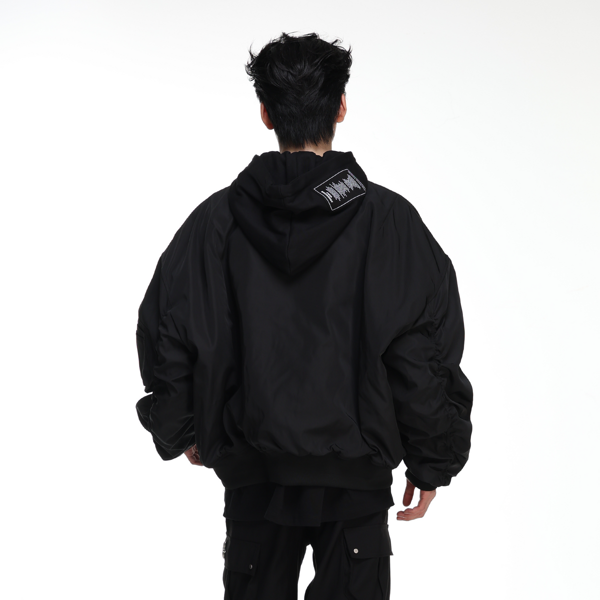 ARDENCODE Oversized Hooded Bomber Jacket, premium urban and streetwear designers apparel on PROJECTISR.com, ARDENCODE