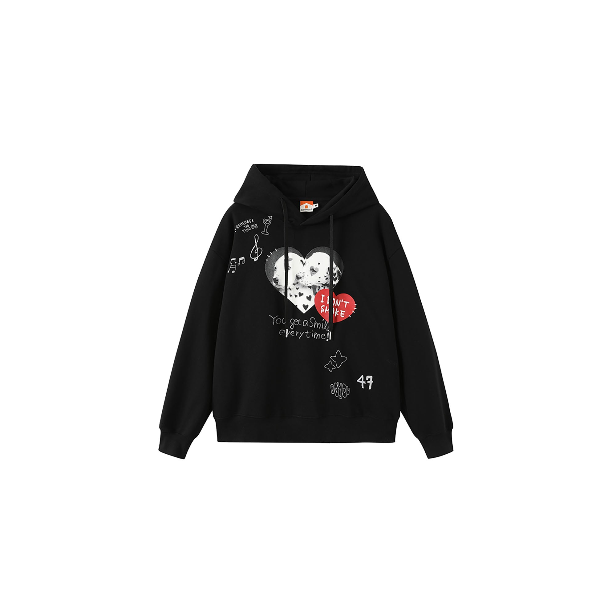 DONSMOKE Puppy Heart Doodle Hoodie, premium urban and streetwear designers apparel on PROJECTISR.com, DONSMOKE
