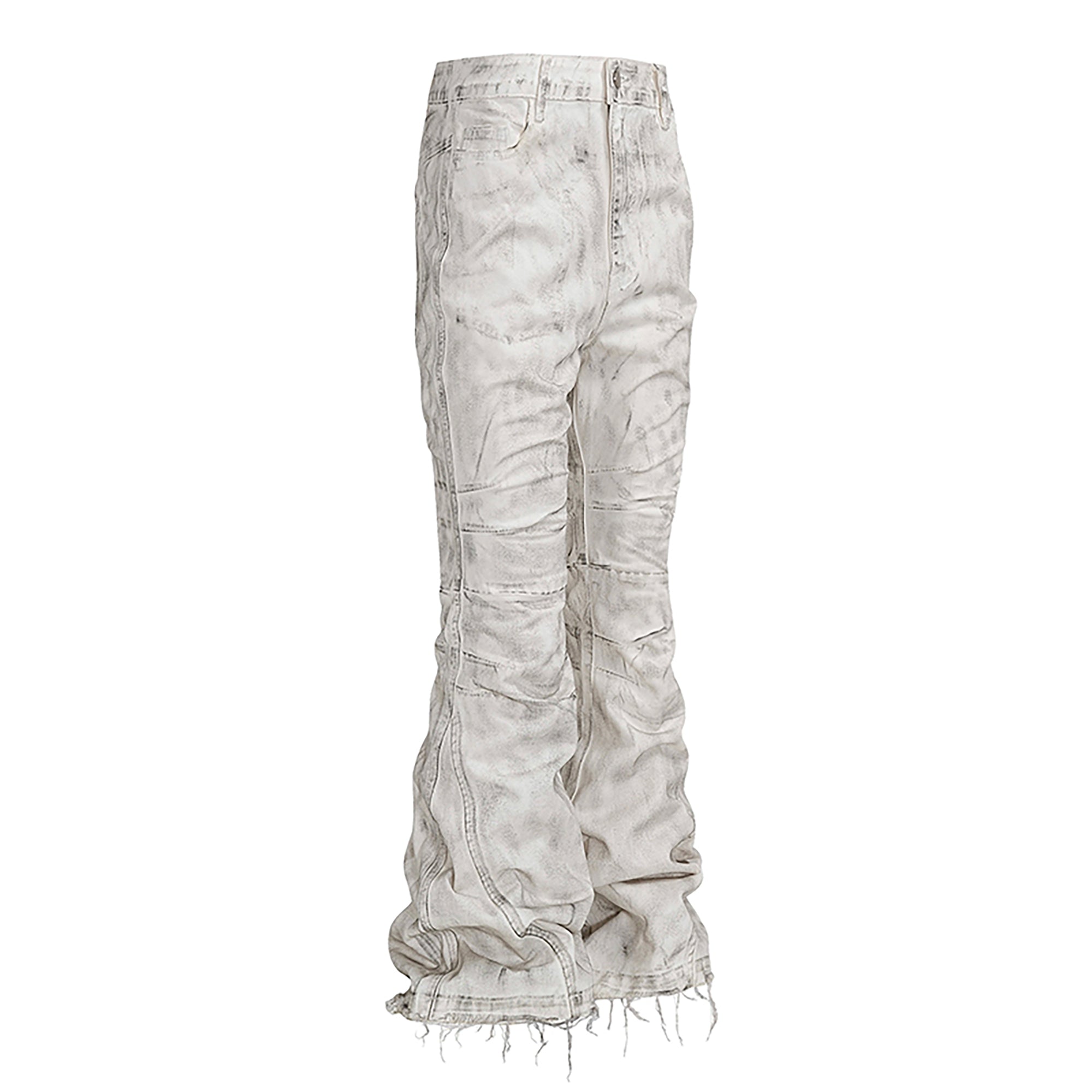 REBEL WAVE Distressed Stacked Flared Jeans