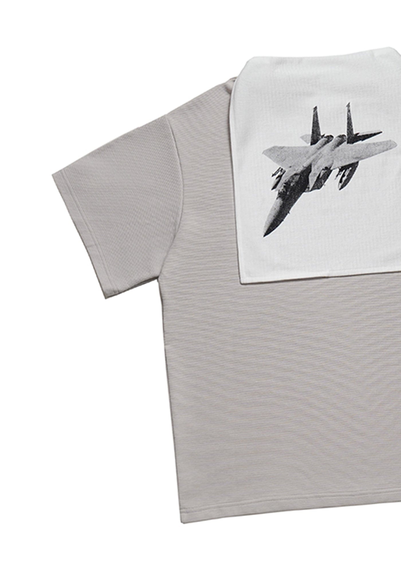 MIICHOUS Fighter Jet Shawl Collar T-Shirt