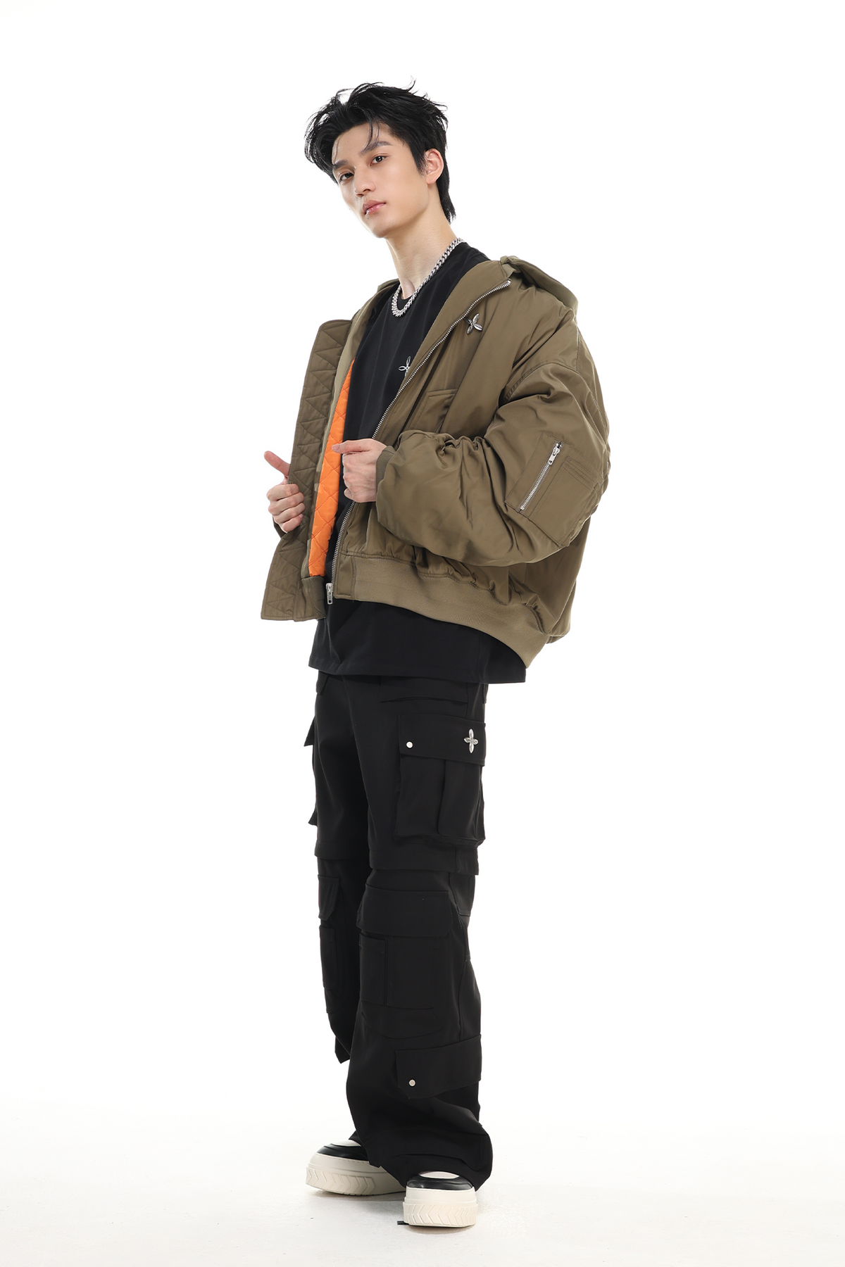 ARDENCODE Oversized Hooded Bomber Jacket, premium urban and streetwear designers apparel on PROJECTISR.com, ARDENCODE