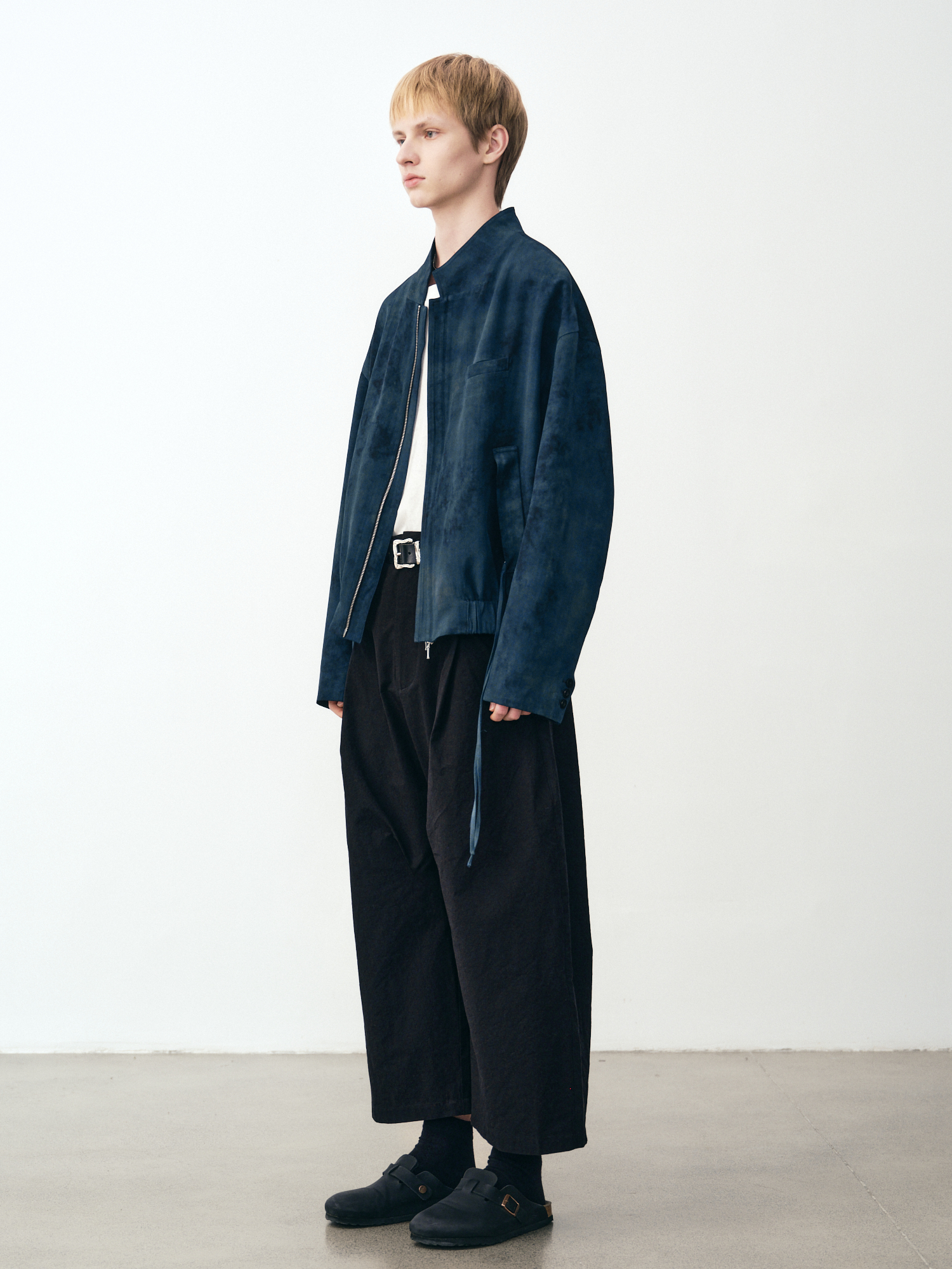 GRAINMUSTARD Pleated Wide-Leg Curved Cropped Pants, premium urban and streetwear designers apparel on PROJECTISR.com, GRAINMUSTARD