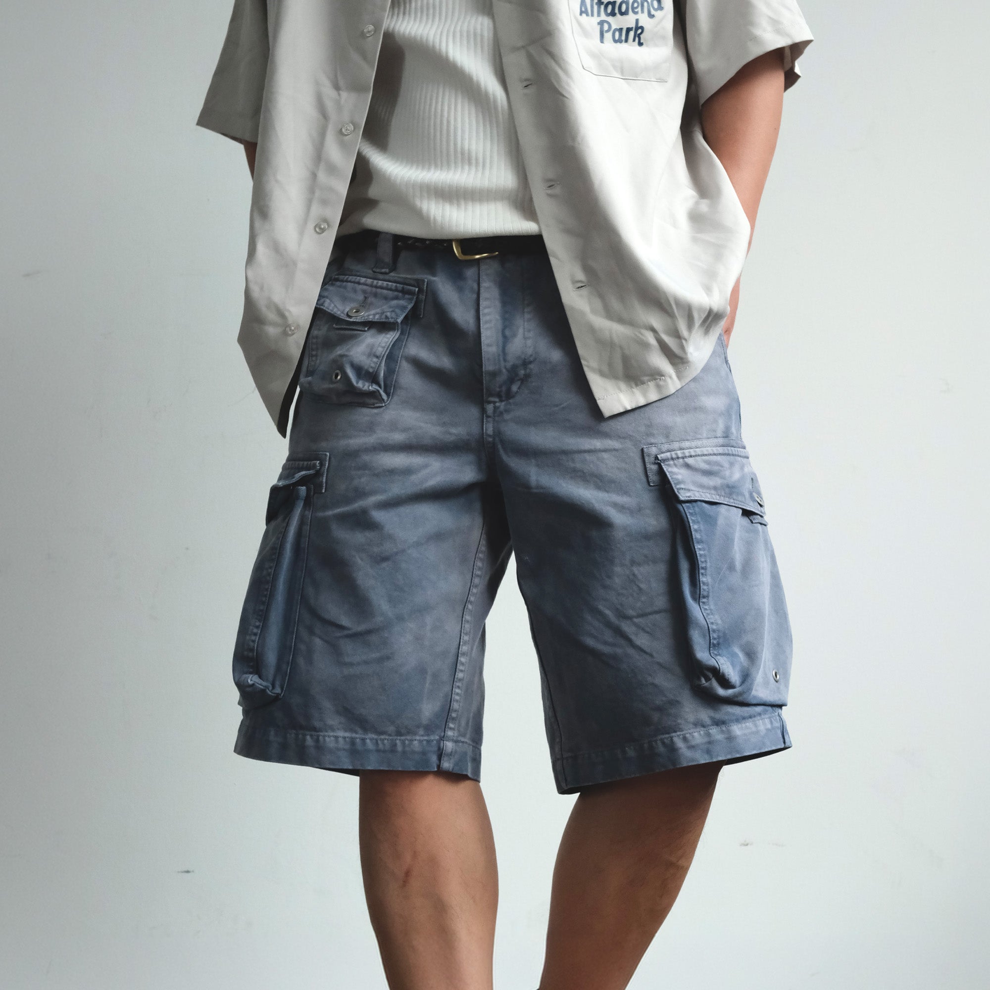 NEIGBORL Washed Sulfur-Dyed Multi-Pocket Cargo Shorts, premium urban and streetwear designers apparel on PROJECTISR.com, NEIGBORL