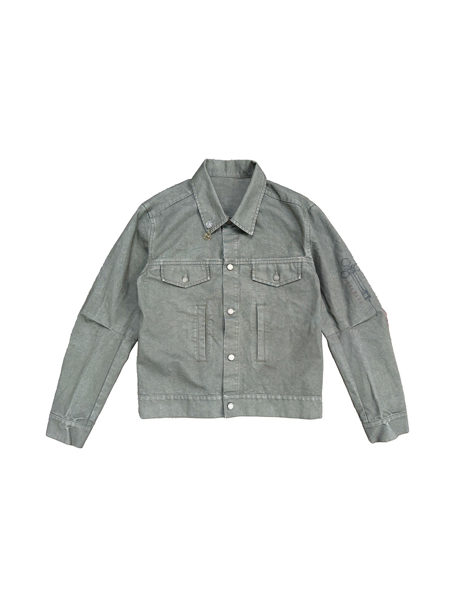 RICHILL Ancient Coin Graphic Curved-Sleeve Canvas Jacket, premium urban and streetwear designers apparel on PROJECTISR.com, RICHILL