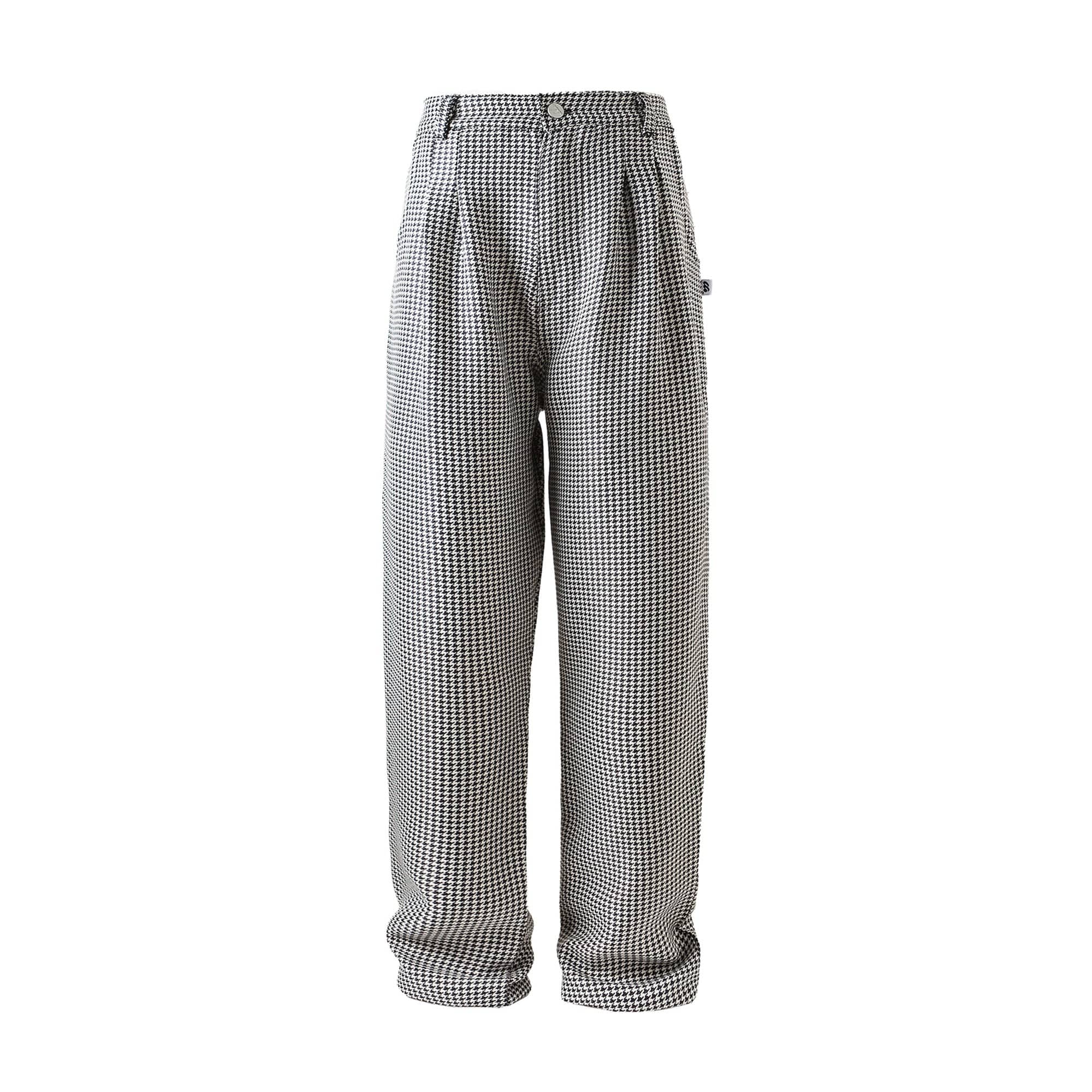 ME DA IGUAL Elastic Waist Houndstooth Tapered Trousers, premium urban and streetwear designers apparel on PROJECTISR.com, ME DA IGUAL