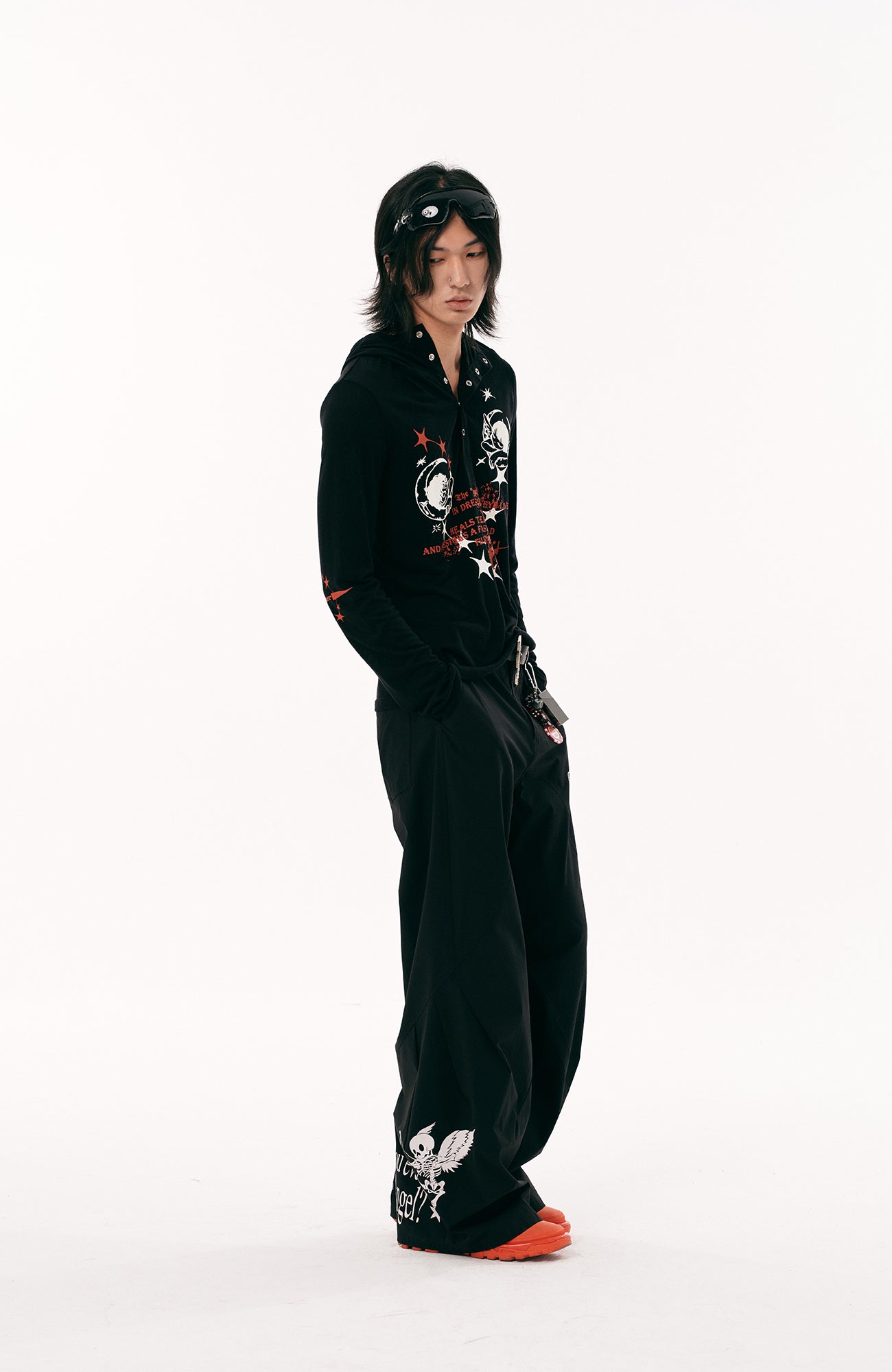 PASET Gothic Graphic Curved-Leg Pants