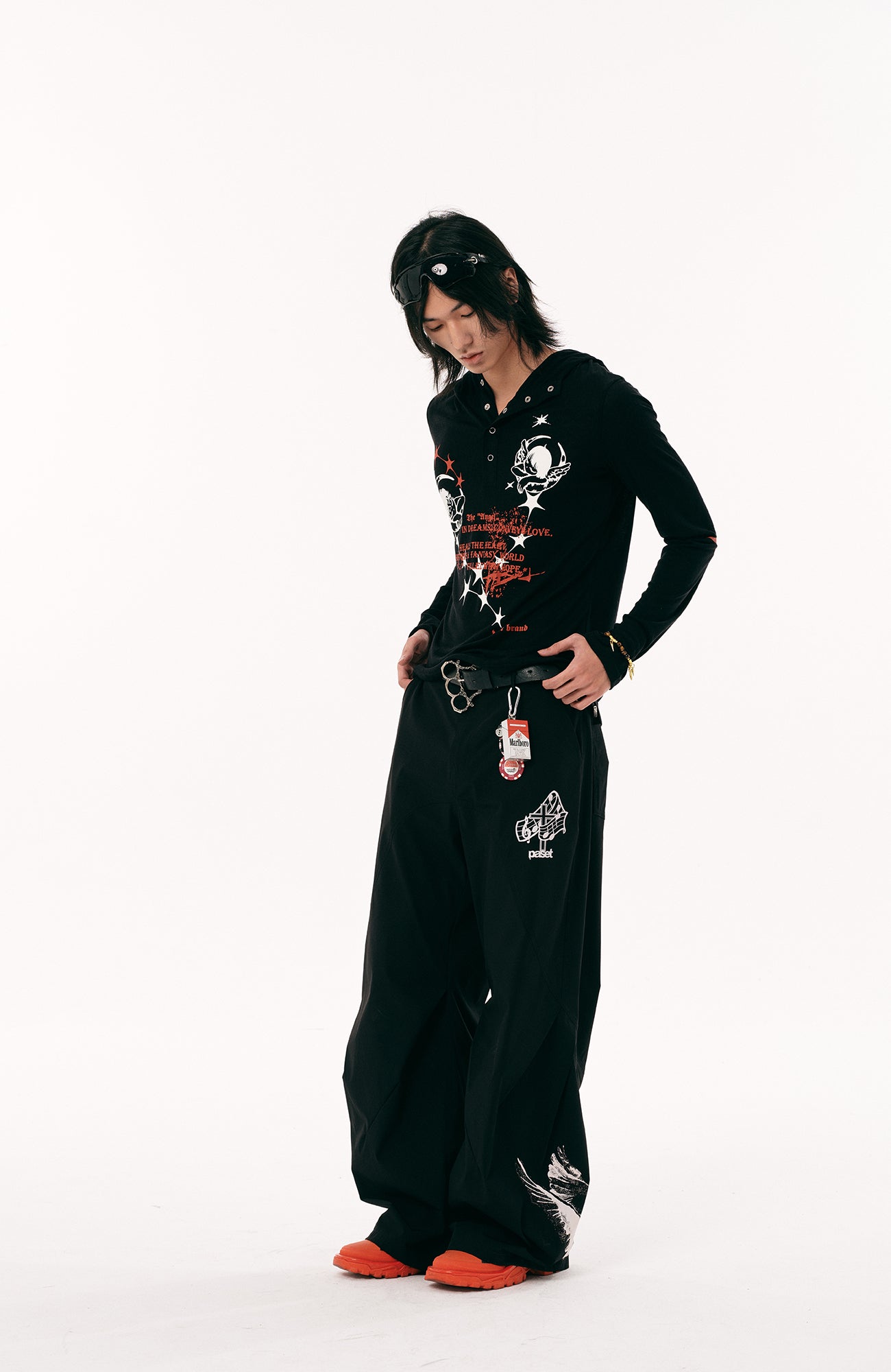 PASET Gothic Graphic Curved-Leg Pants