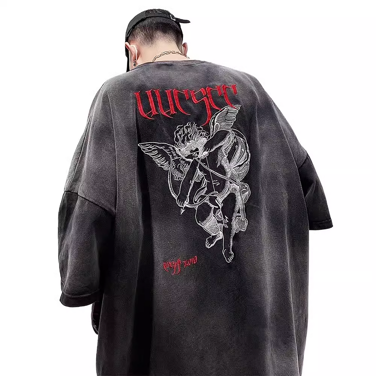 UUCSCC Retro Washed Embroidered Oversized Heavyweight T-Shirt
