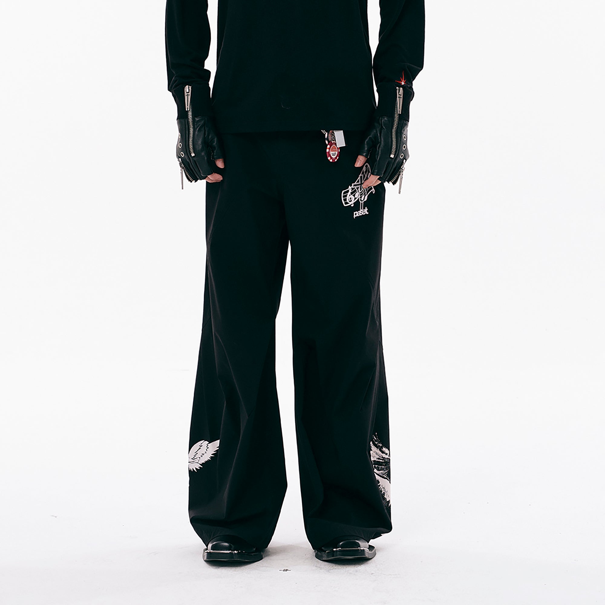 PASET Gothic Graphic Curved-Leg Pants
