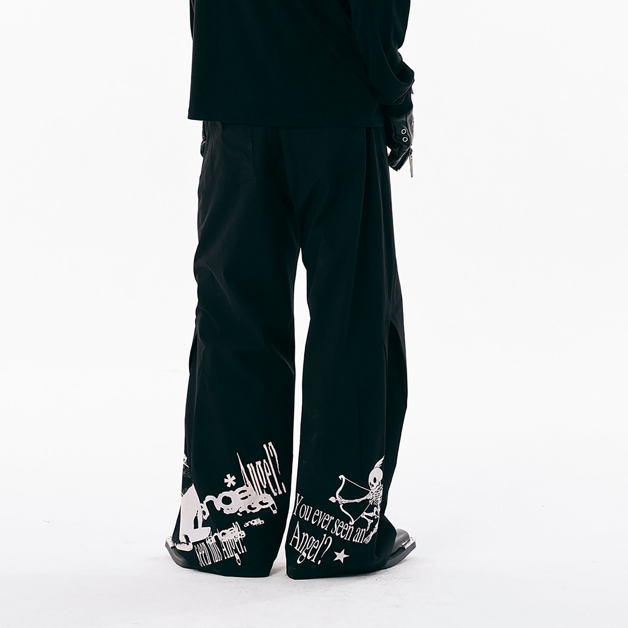 PASET Gothic Graphic Curved-Leg Pants