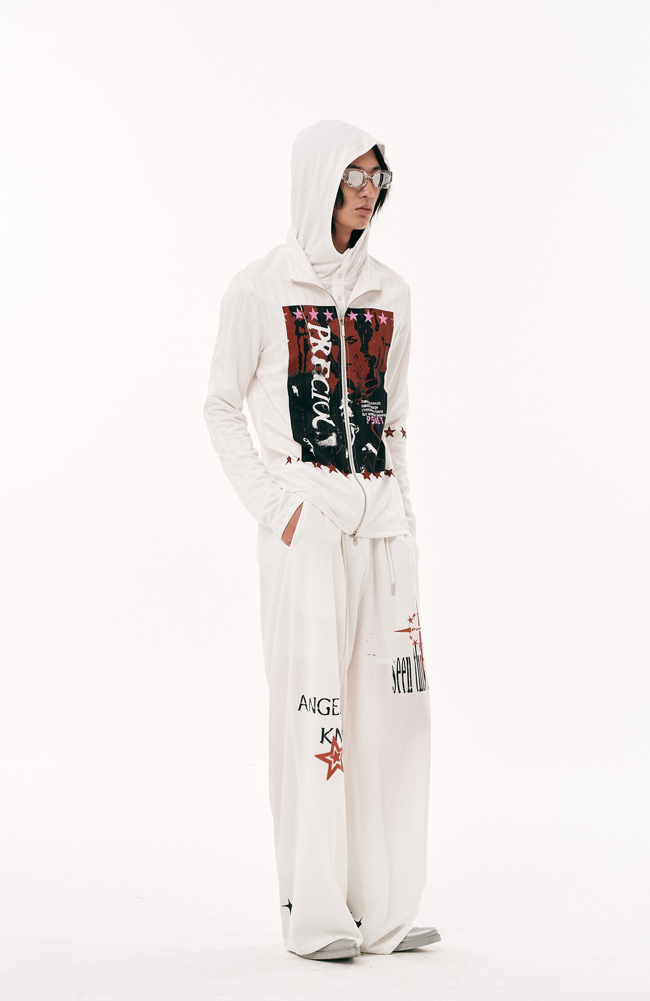 PASET Star Graphic Wide-Leg Pants