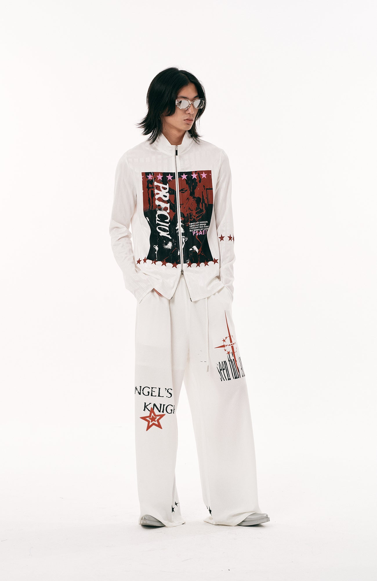 PASET Star Graphic Wide-Leg Pants