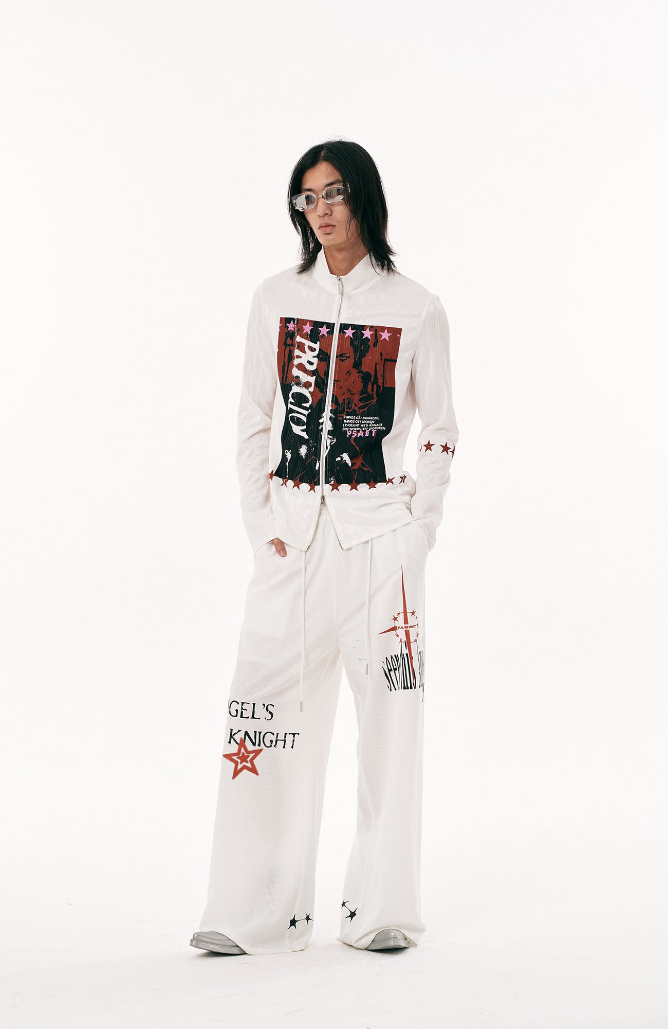 PASET Star Graphic Wide-Leg Pants