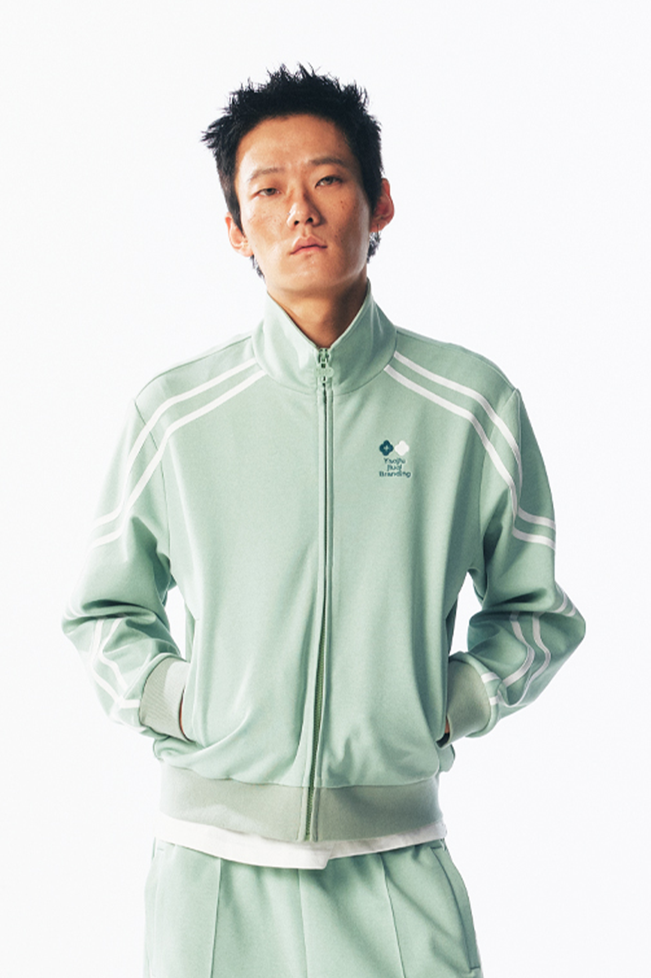 1997 POSTOFFICE Contrast Curved-Stripe Quick-Dry Track Jacket