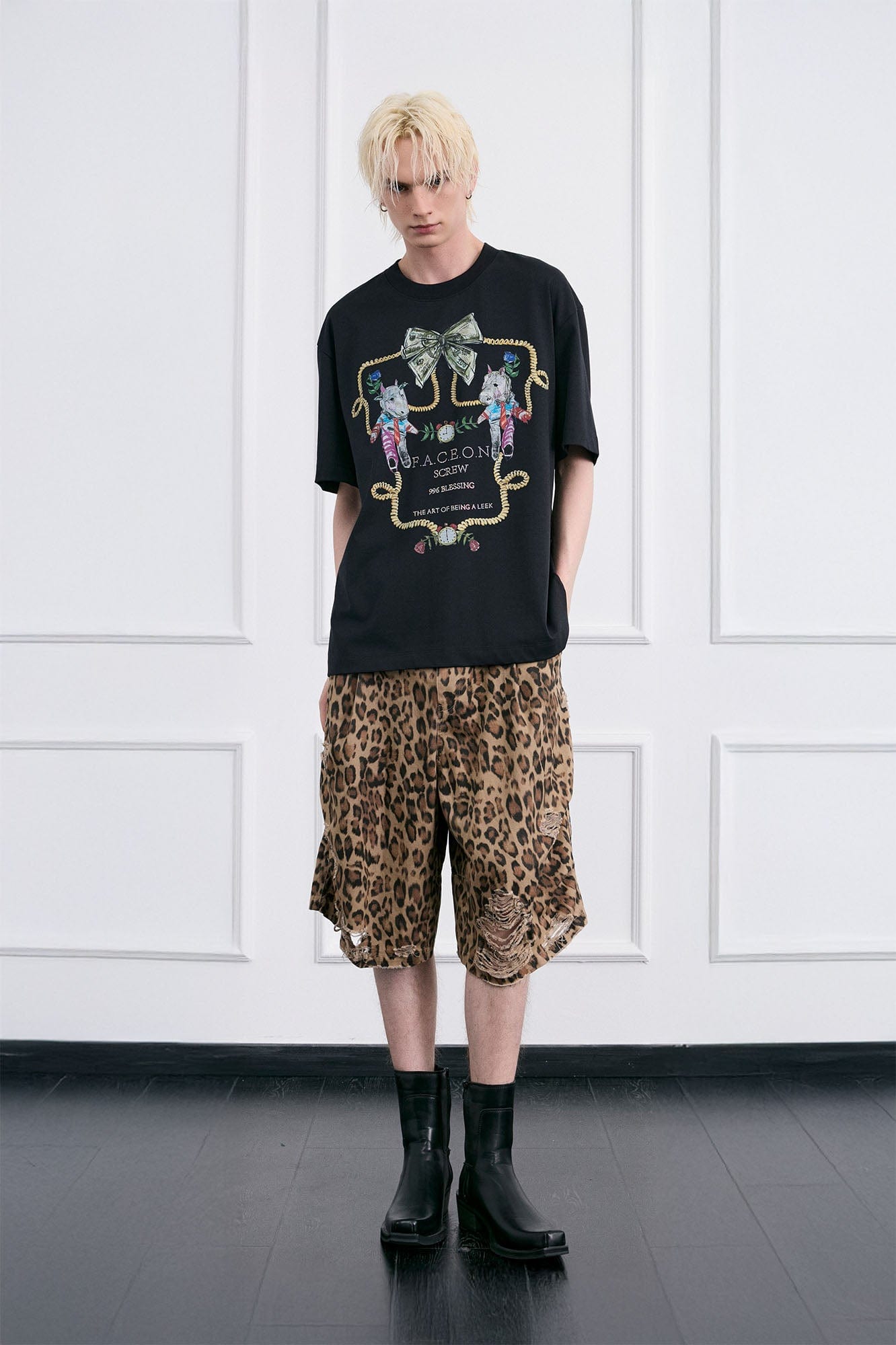 FACEONLAB Whimsical Cow and Horse T-Shirt, premium urban and streetwear designers apparel on PROJECTISR.com, FACEONLAB