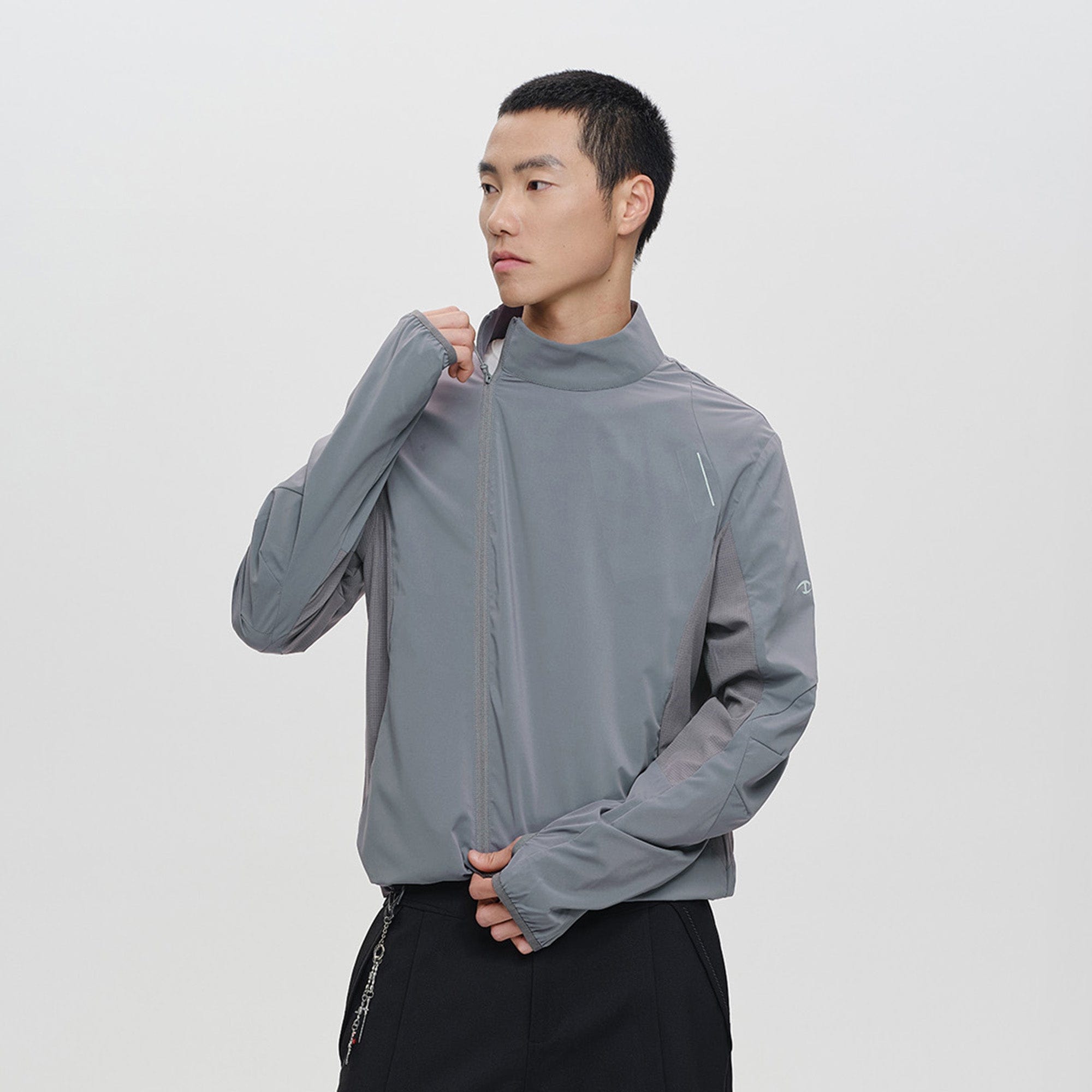 CATSSTAC Asym Zip Stand-Collar Quick-Dry UV Protection Jacket, premium urban and streetwear designers apparel on PROJECTISR.com, CATSSTAC