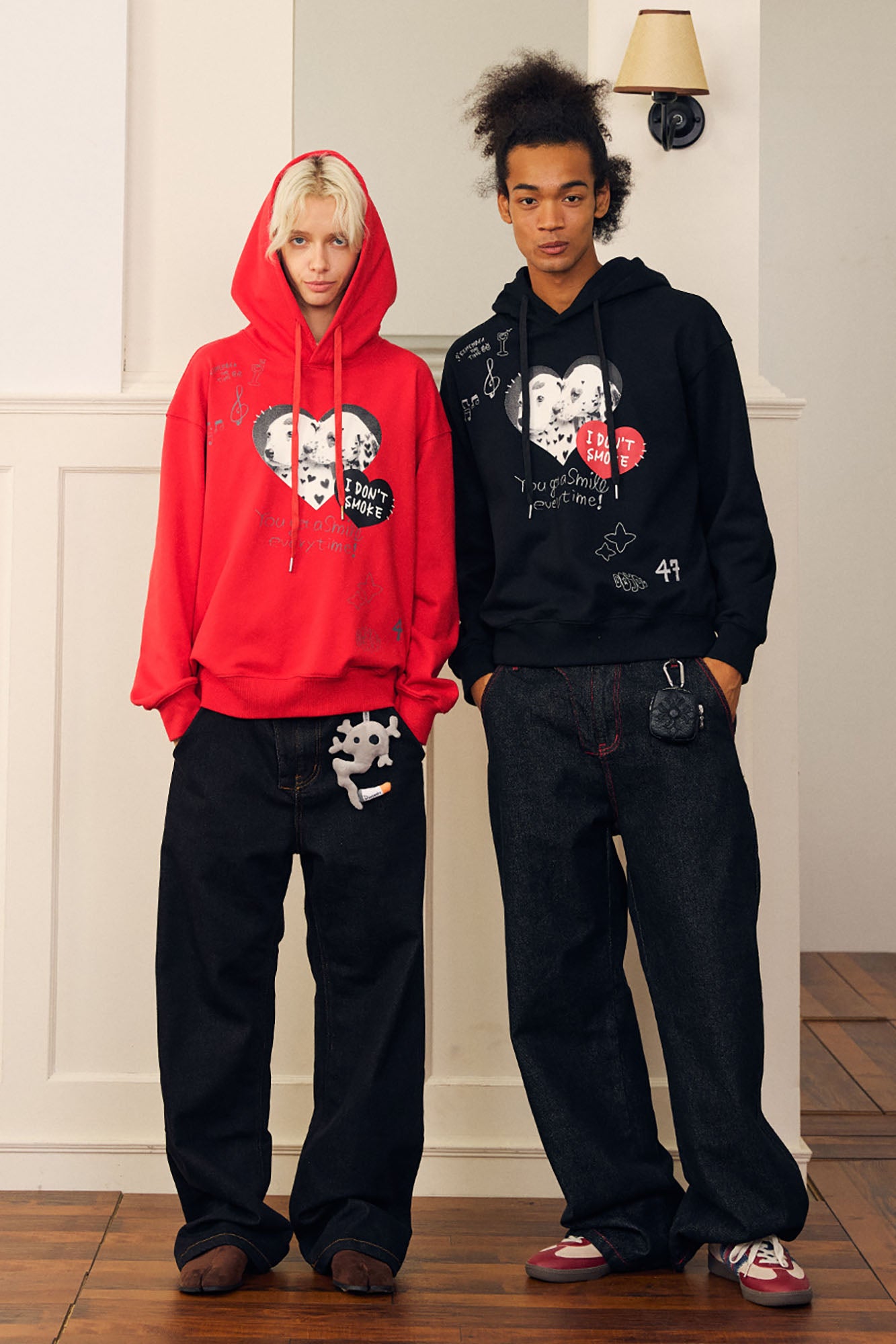 DONSMOKE Puppy Heart Doodle Hoodie, premium urban and streetwear designers apparel on PROJECTISR.com, DONSMOKE
