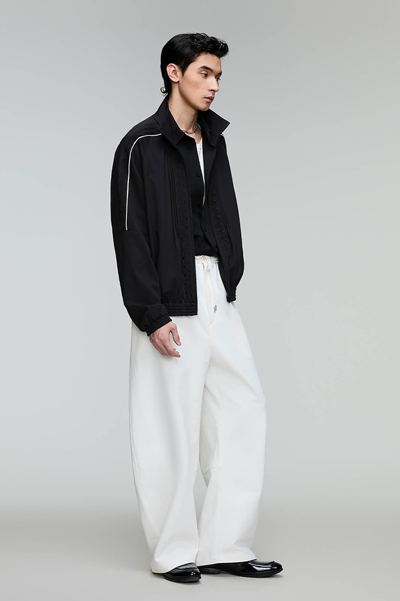 OPICLOTH Lace-Trim Track Jacket