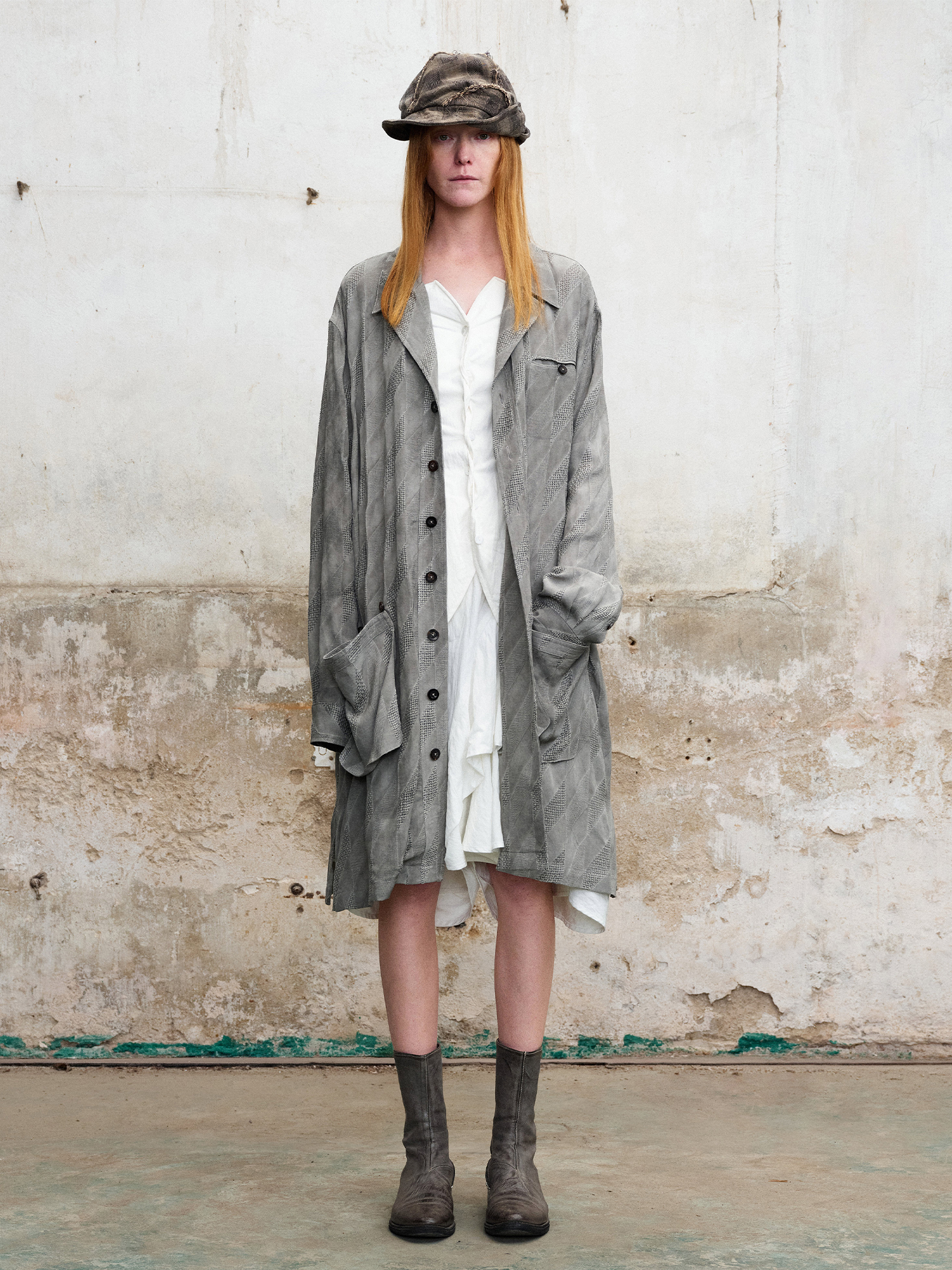 ILNya Nieternite Nifutur Dirty-Dye Jacquard Longline Shirt