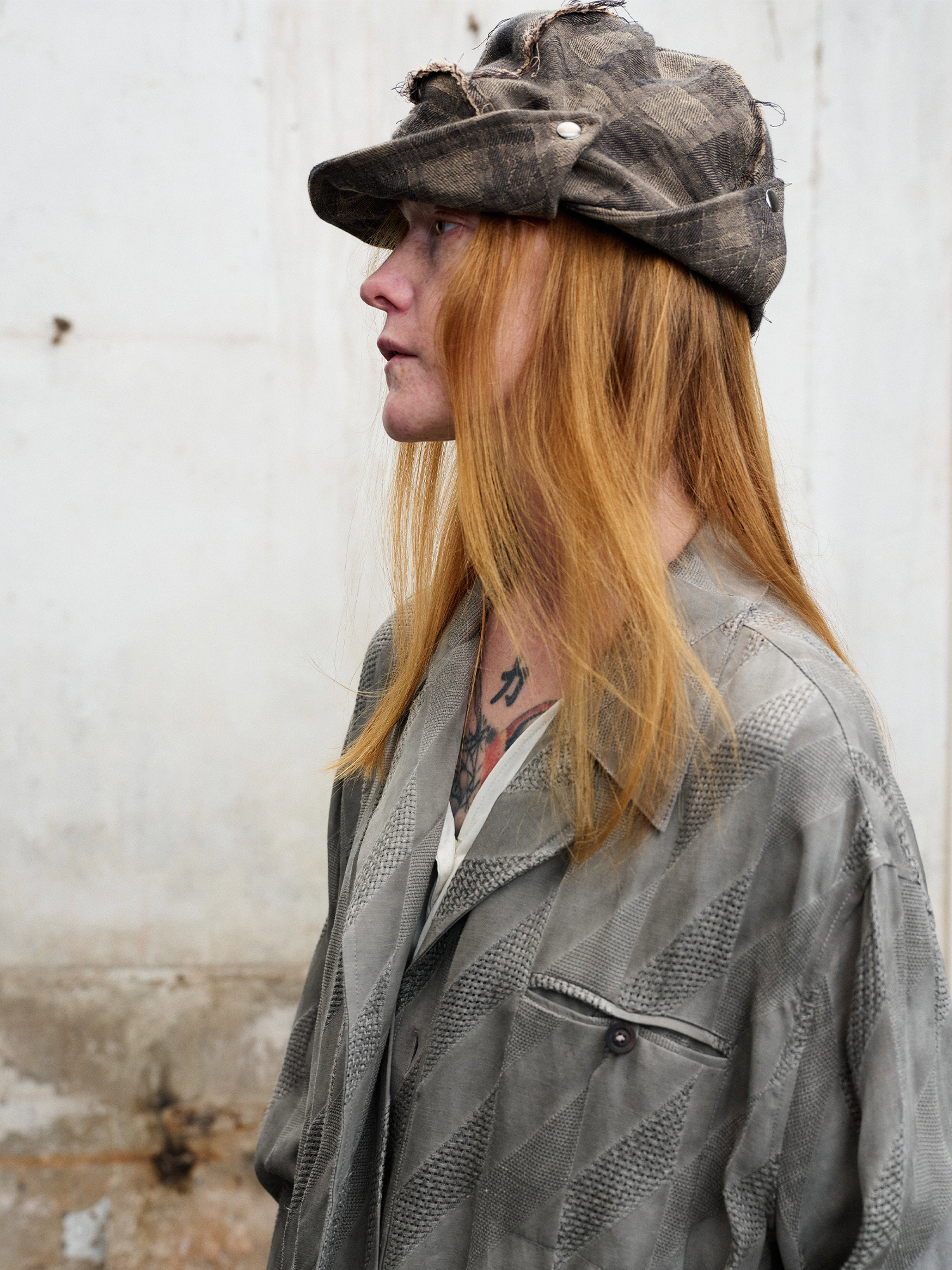 ILNya Nieternite Nifutur Dirty-Dye Jacquard Longline Shirt