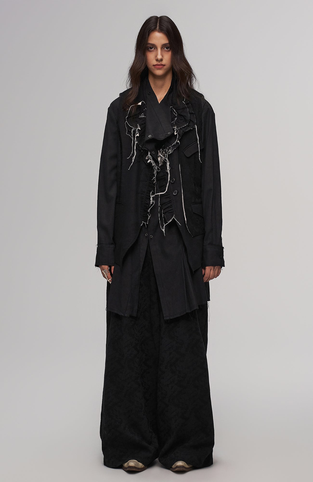 ILNya Nieternite Nifutur Asym Draped Raw-Edged Shirt, premium urban and streetwear designers apparel on PROJECTISR.com, ILNya Nieternite Nifutur